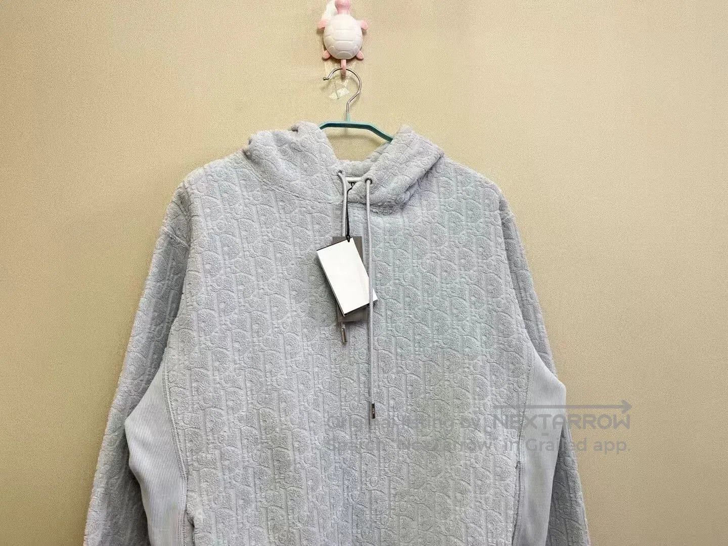 Dior grey logo hoodie with towel texture. Size US L / EU 52-54 / 3 - 2 Thumbnail