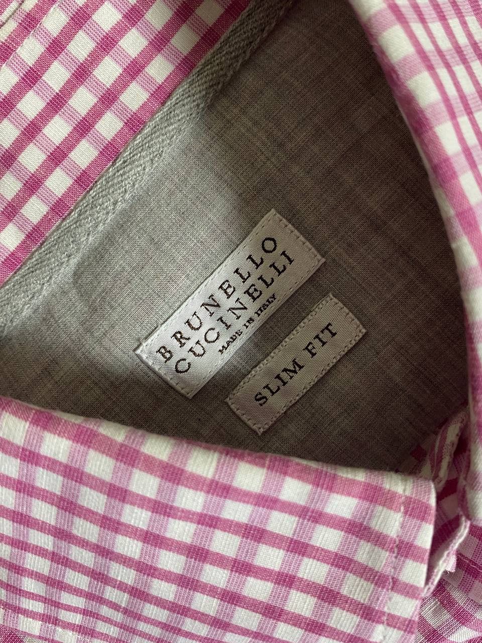 Brunello Cucinelli Brunello Cucinelli Check Linen Casual Shirt Button Up Size US M / EU 48-50 / 2 - 7 Thumbnail
