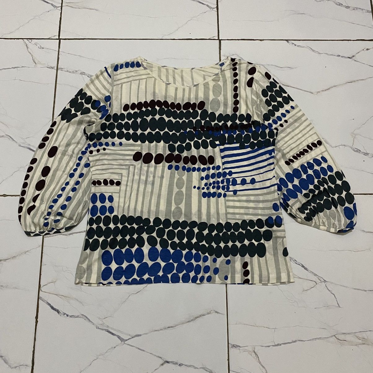 Issey Miyake Plantation by Issey Miyake Dot Printed Blouse Size M / US 6-8 / IT 42-44 - 3 Thumbnail
