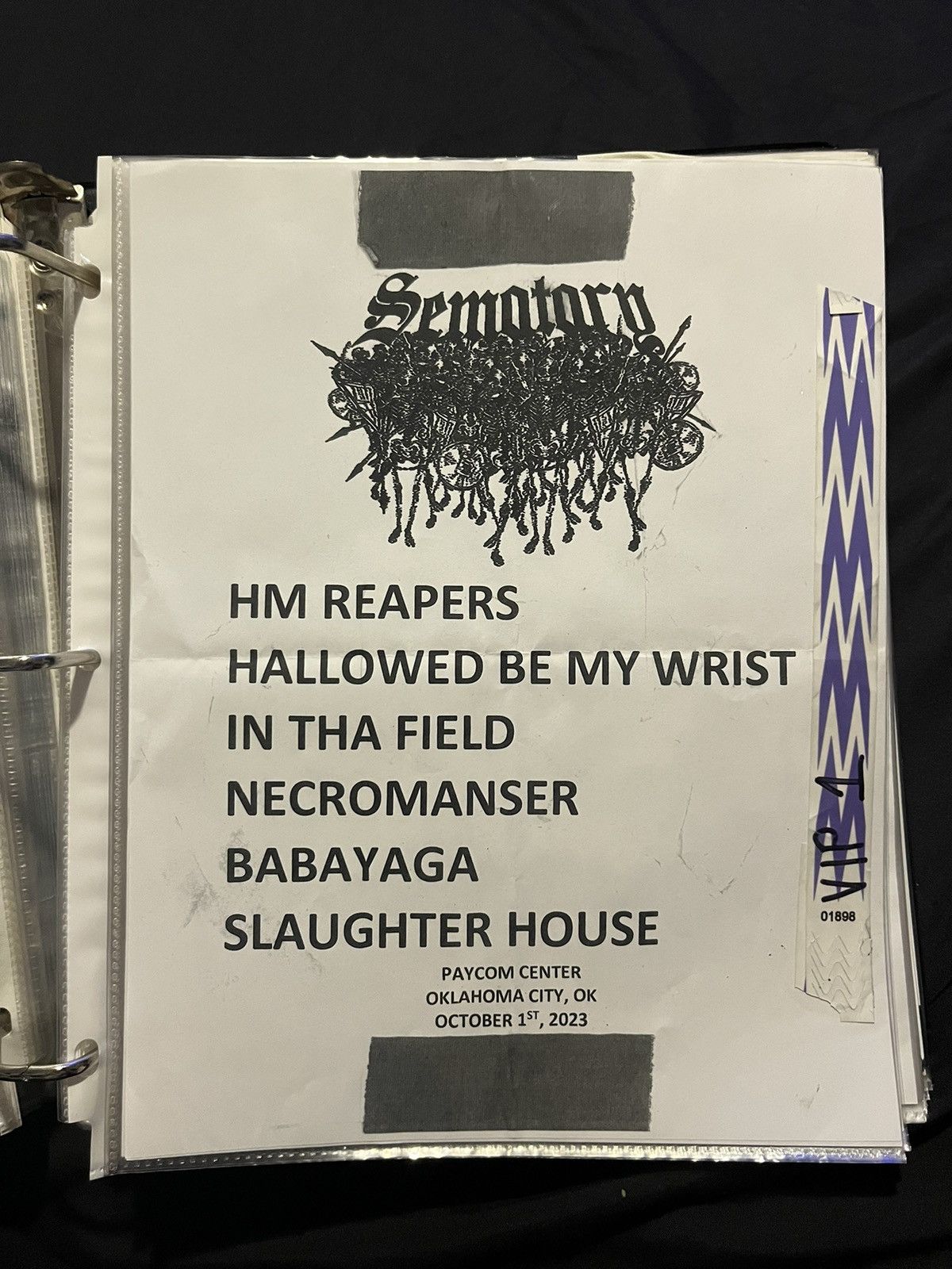 Designer Sematary setlist ( stage used ) Size ONE SIZE - 1 Preview