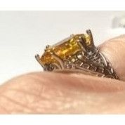 Other Yellow Citrine Oval Gemstone Ring With Intricate Silver Fili Size ONE SIZE - 5 Thumbnail