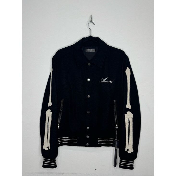 Amiri Amiri Bone Bomber Jacket Black White Men’s 52/XL Size US XL / EU 56 / 4 - 2 Thumbnail