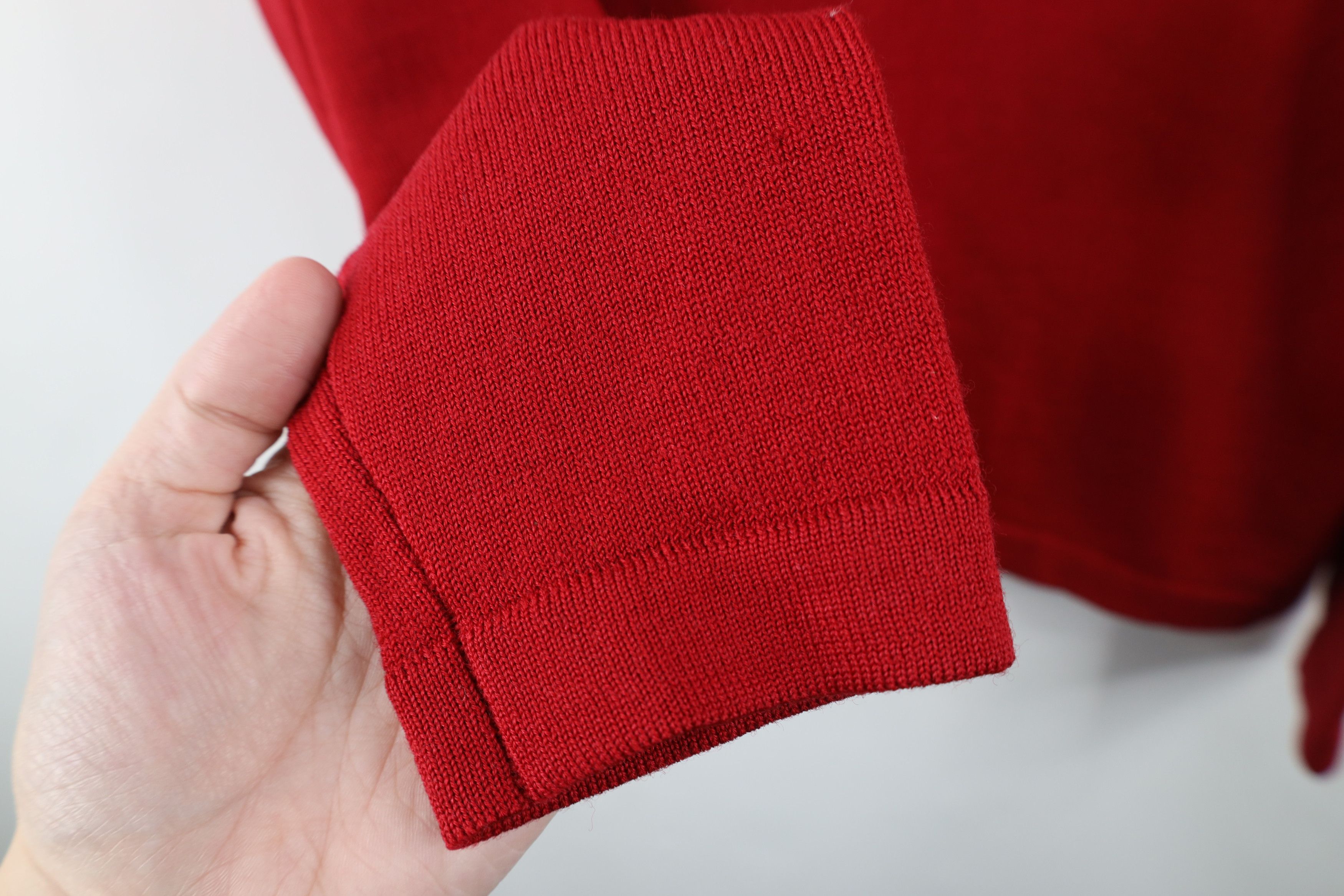 Gap Vintage 90s Gap Merino Wool Knit Collared Polo Sweater Red Size US S / EU 44-46 / 1 - 9 Thumbnail