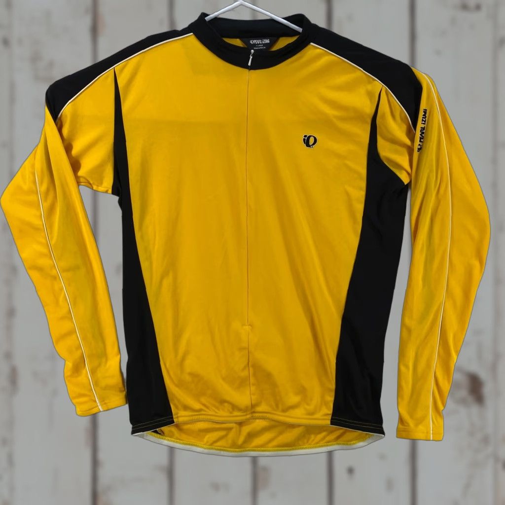 PEARL iZUMi Pearl Izumi Men Shirt XL Cycling Bicycle Jersey Yellow Black Long Sleeve 3/4 Zip Size US XL / EU 56 / 4 - 1 Thumbnail