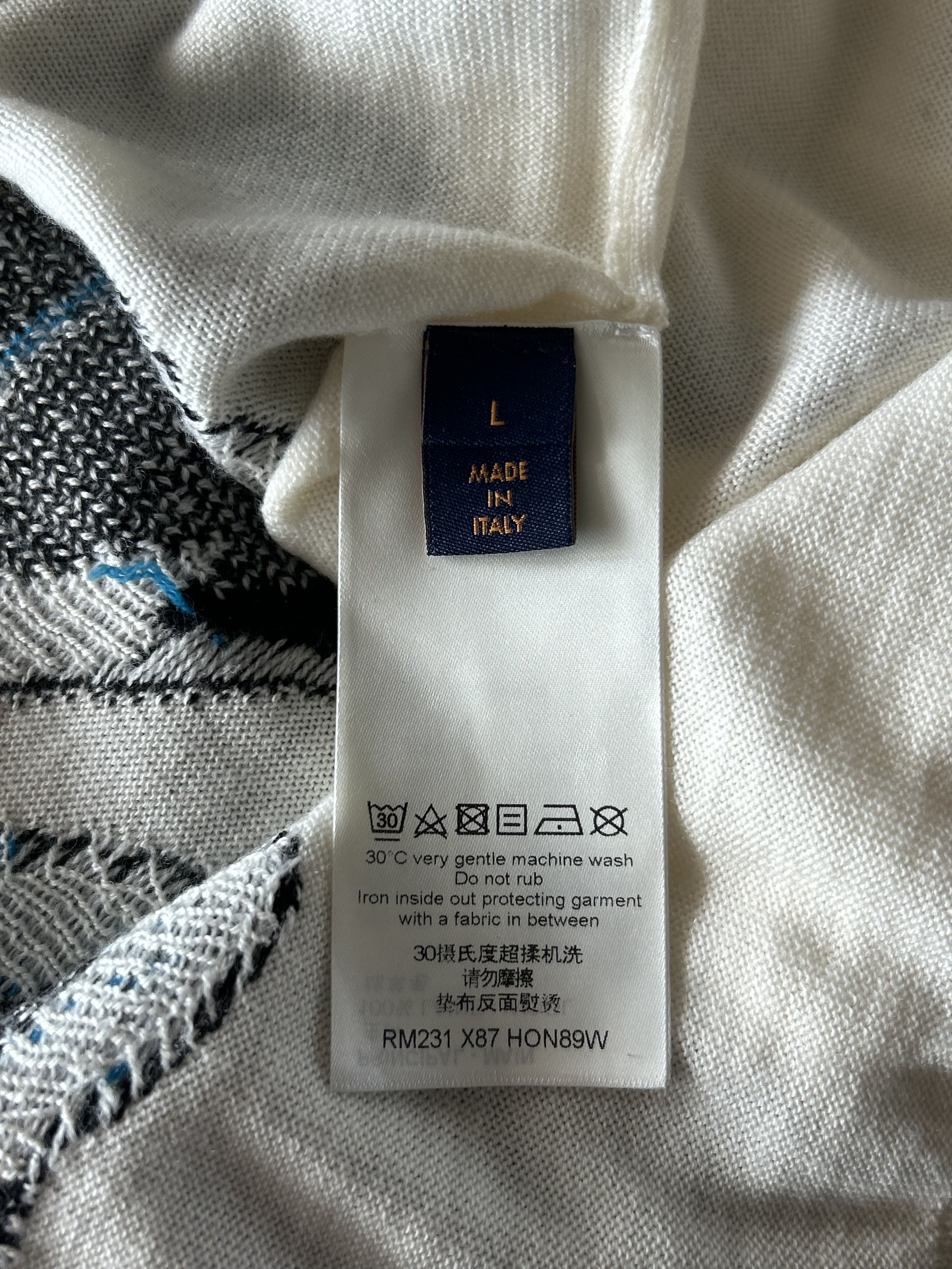 Louis Vuitton Louis Vuitton White & Multicolor Thistle Knit Sweater Size US L / EU 52-54 / 3 - 4 Thumbnail