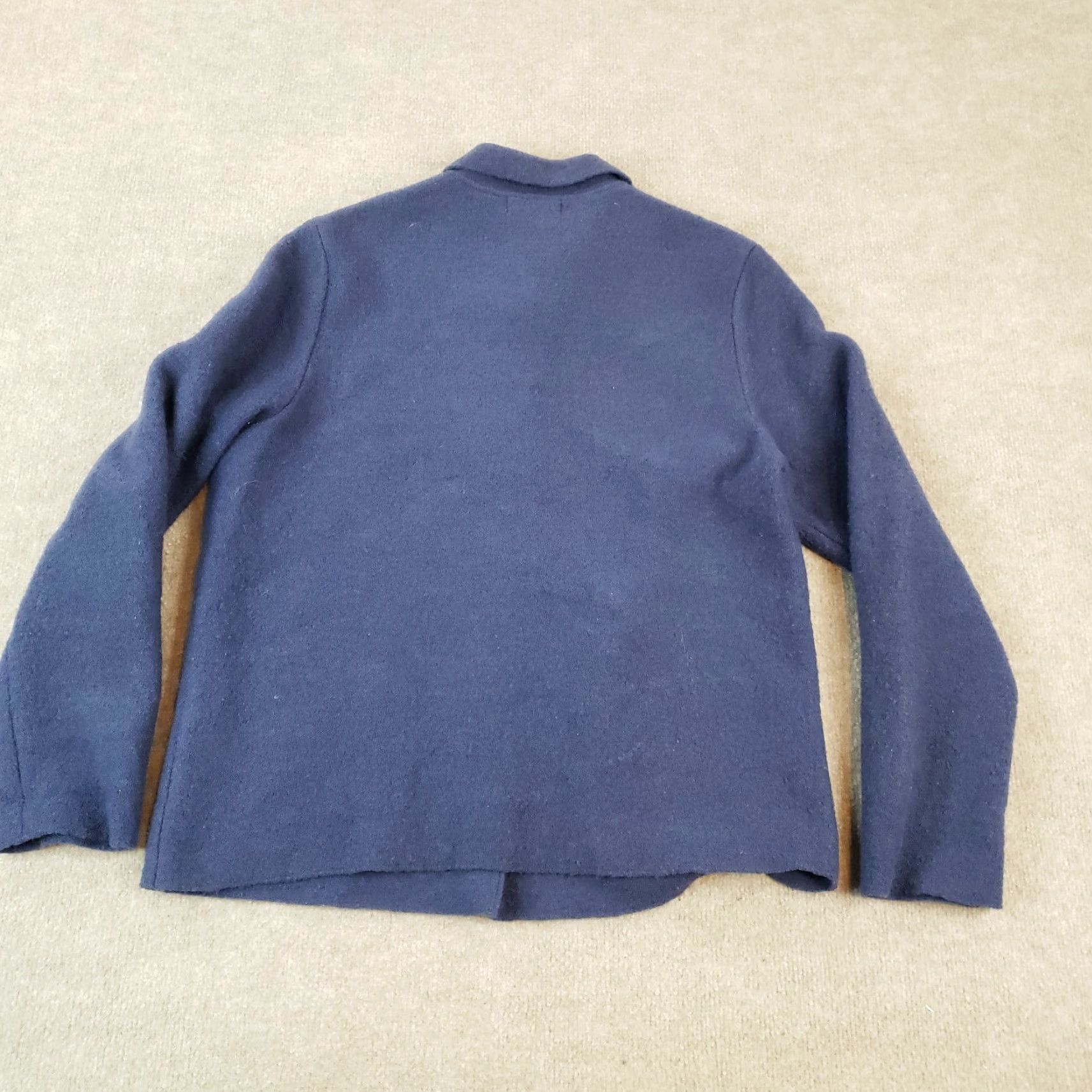 Lands' End Lands' End Coat Womens Size 10 Regular Blue Front Button Collared Wool Casual Size L / US 10 / IT 46 - 7 Thumbnail