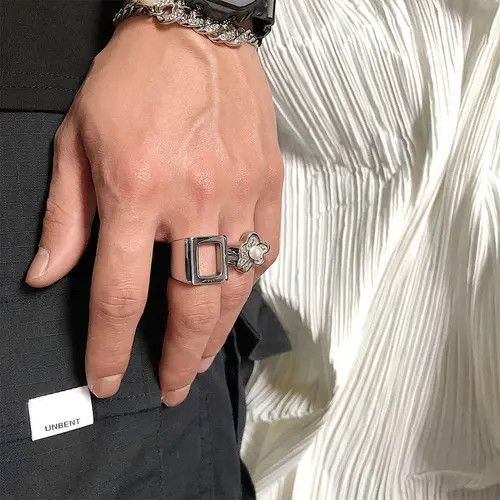 Other Fashion Square Cutout Men's Ring Size ONE SIZE - 8 Thumbnail