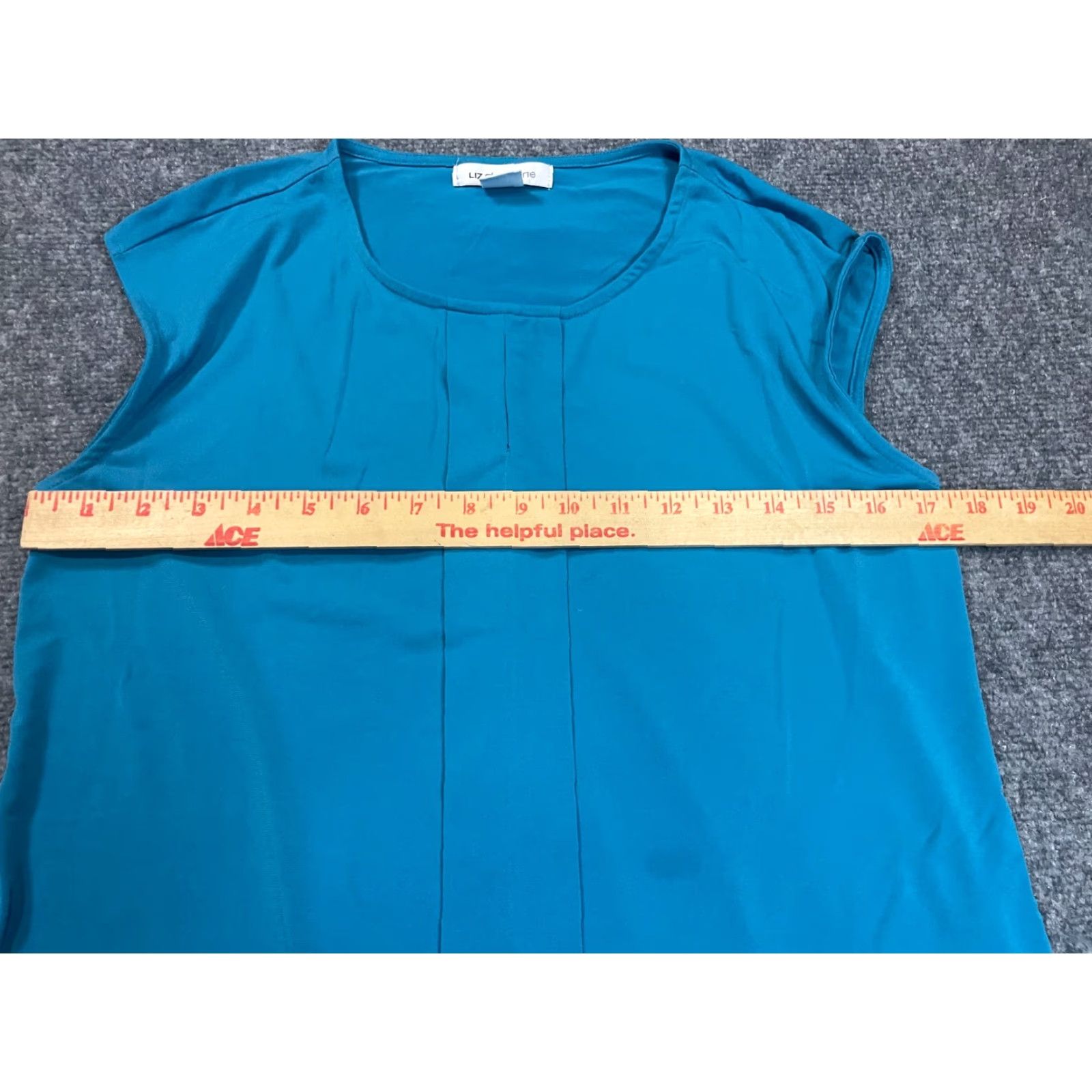 Liz Claiborne Liz Claiborne Top Womens Medium Teal Blue Sleeveless Blouse Size M / US 6-8 / IT 42-44 - 3 Thumbnail