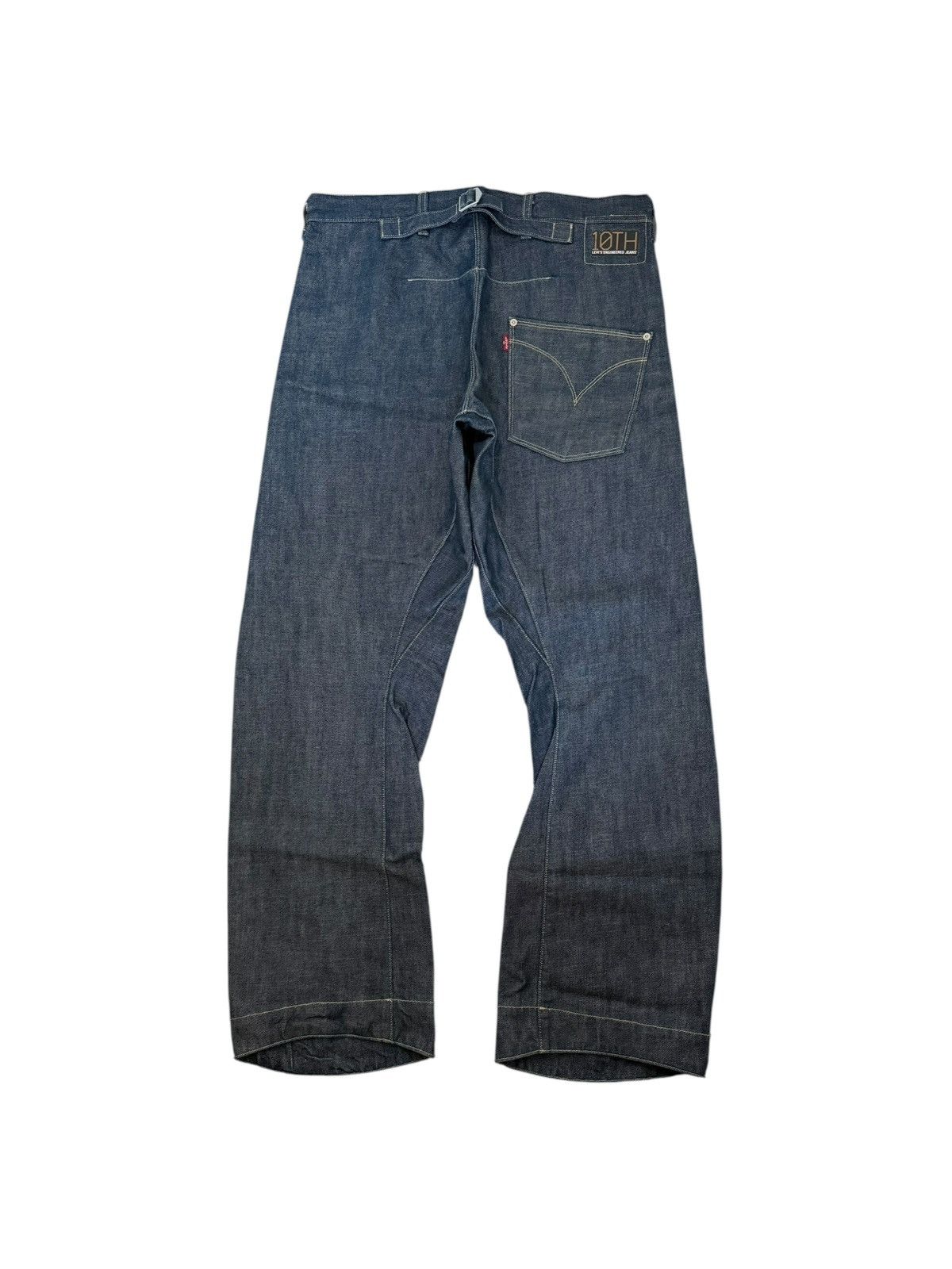 10TH Levi’s Engineered Navy Baggy Flared Twisted Denim Jeans