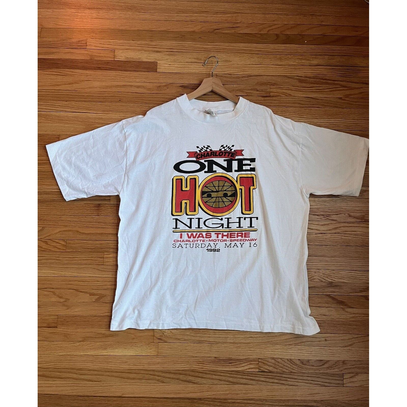 NASCAR VINTAGE NASCAR RACING CHARLOTTE ONE HOT NIGHT SINGLE STITCH Size US L / EU 52-54 / 3 - 2 Thumbnail