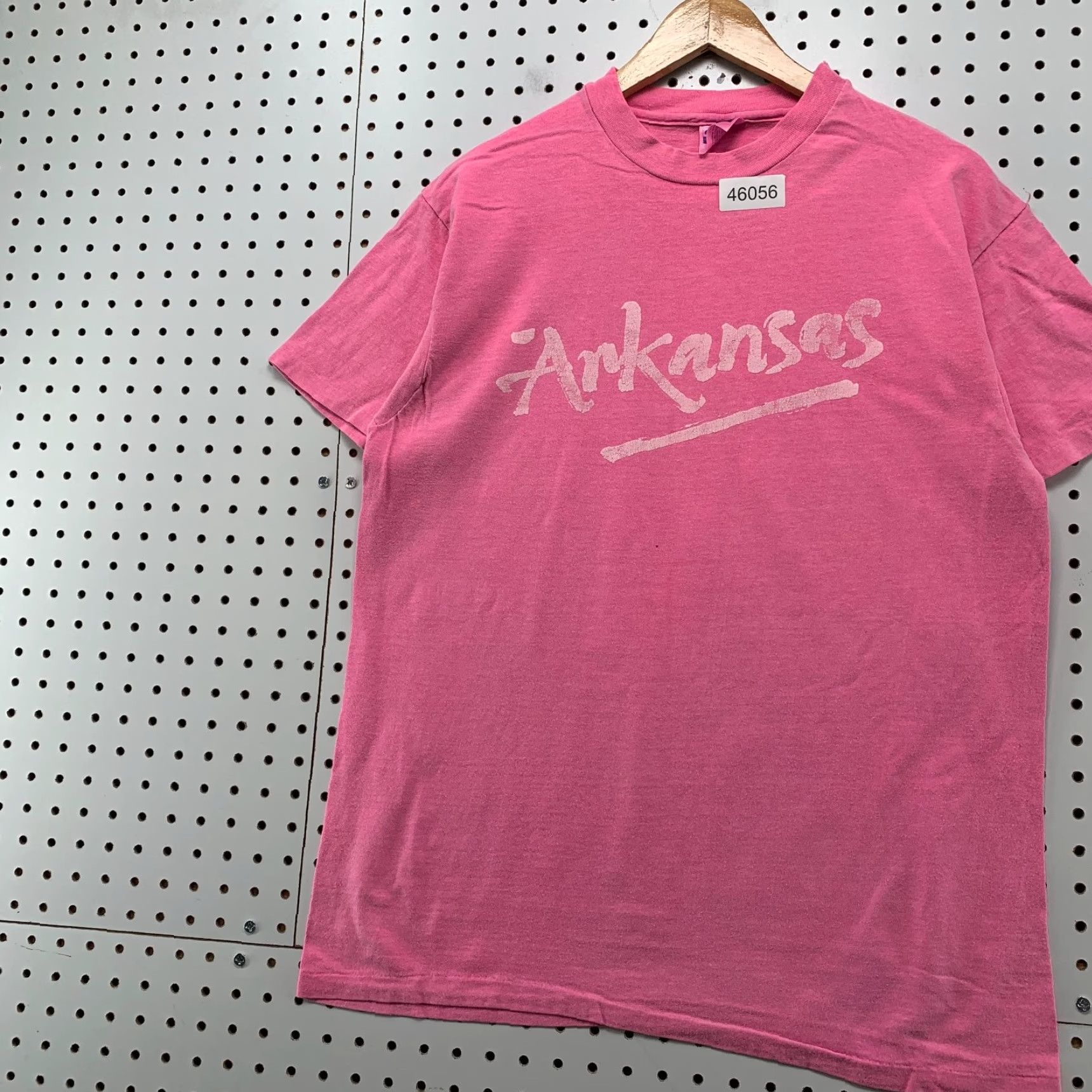 Hanes VINTAGE Arkansas Hanes Beefy-T Shirt Mens L Pink USA 80s 1990s Short Sleeve Crew Neck Cotton Graphic Print Size US L / EU 52-54 / 3 - 3 Thumbnail