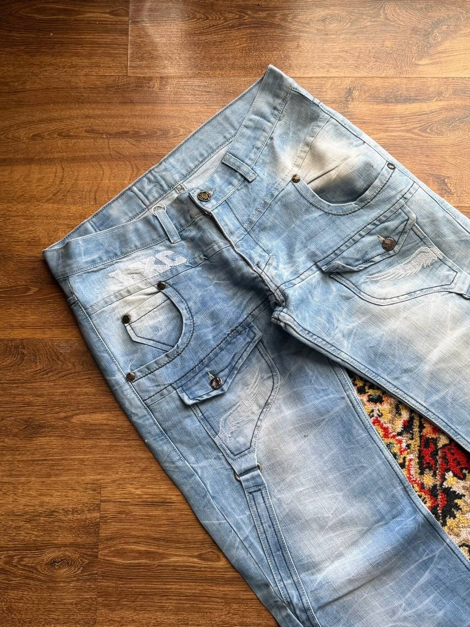 Japanese Brand Vintage 00's Flared Bootcut Baggy Balenci Style Jeans Size US 32 / EU 48 - 6 Thumbnail