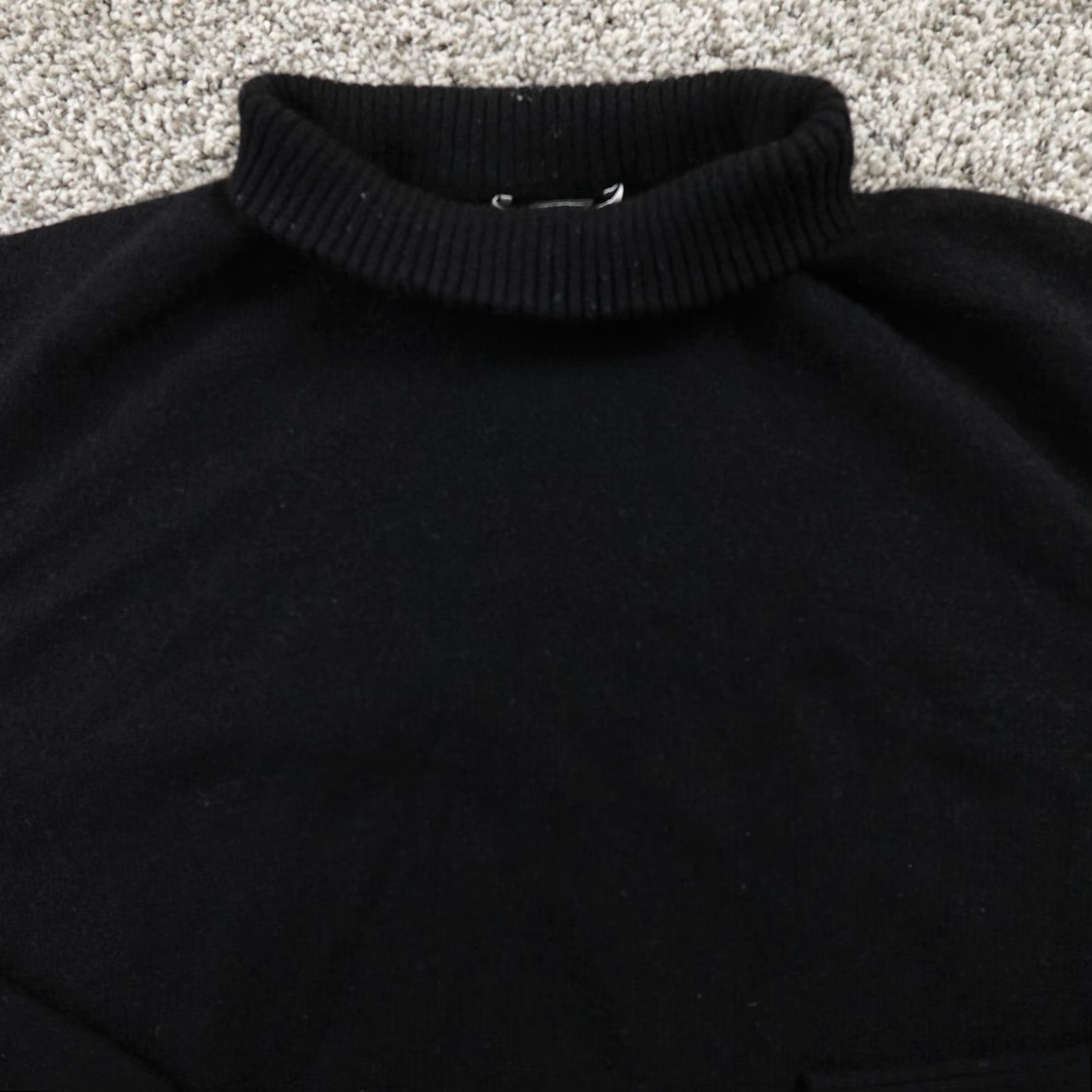 Vintage Investments Sweater Womens L Black Cashmere Mock Turtle Neck Pullover Cozy Soft Size L / US 10 / IT 46 - 3 Thumbnail