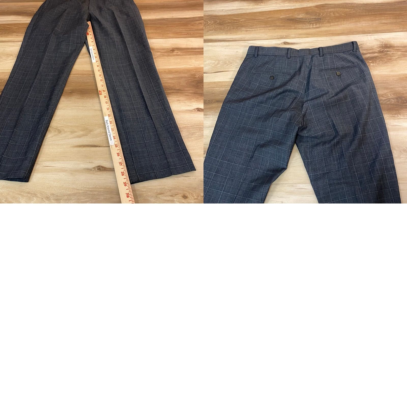 Club Monaco Club Monaco Sutton Slim Fit Wool Blend Plaid Dress Pants Mens 31x29 Grey Size US 31 - 8 Thumbnail