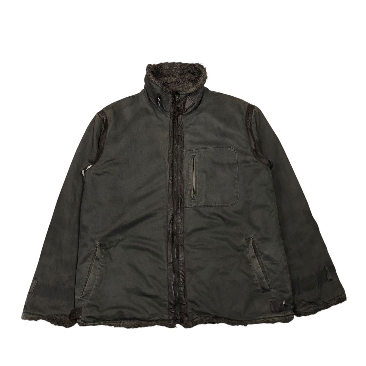 Japanese Brand 🔥VINTAGE BIKER JACKET REAL SMPL FUR BLANKET ISSEY MIYAKE Size US L / EU 52-54 / 3 - 1 Thumbnail