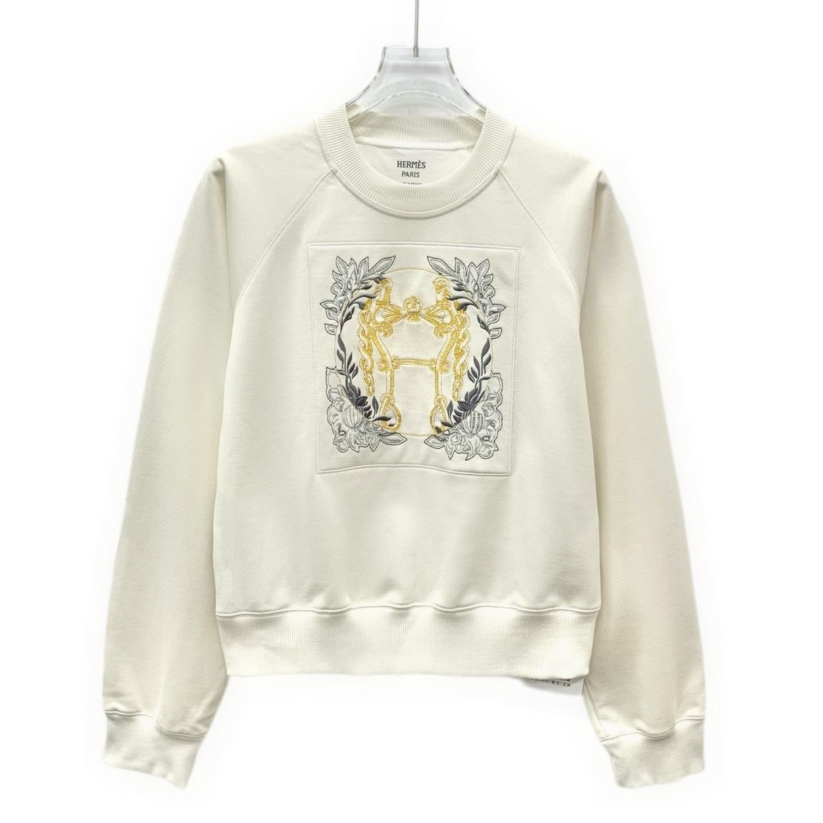 Hermes Hermes Off-white Embroidered Raglan Sleeve Sweatshirt K26WX Size S / US 4 / IT 40 - 1 Thumbnail