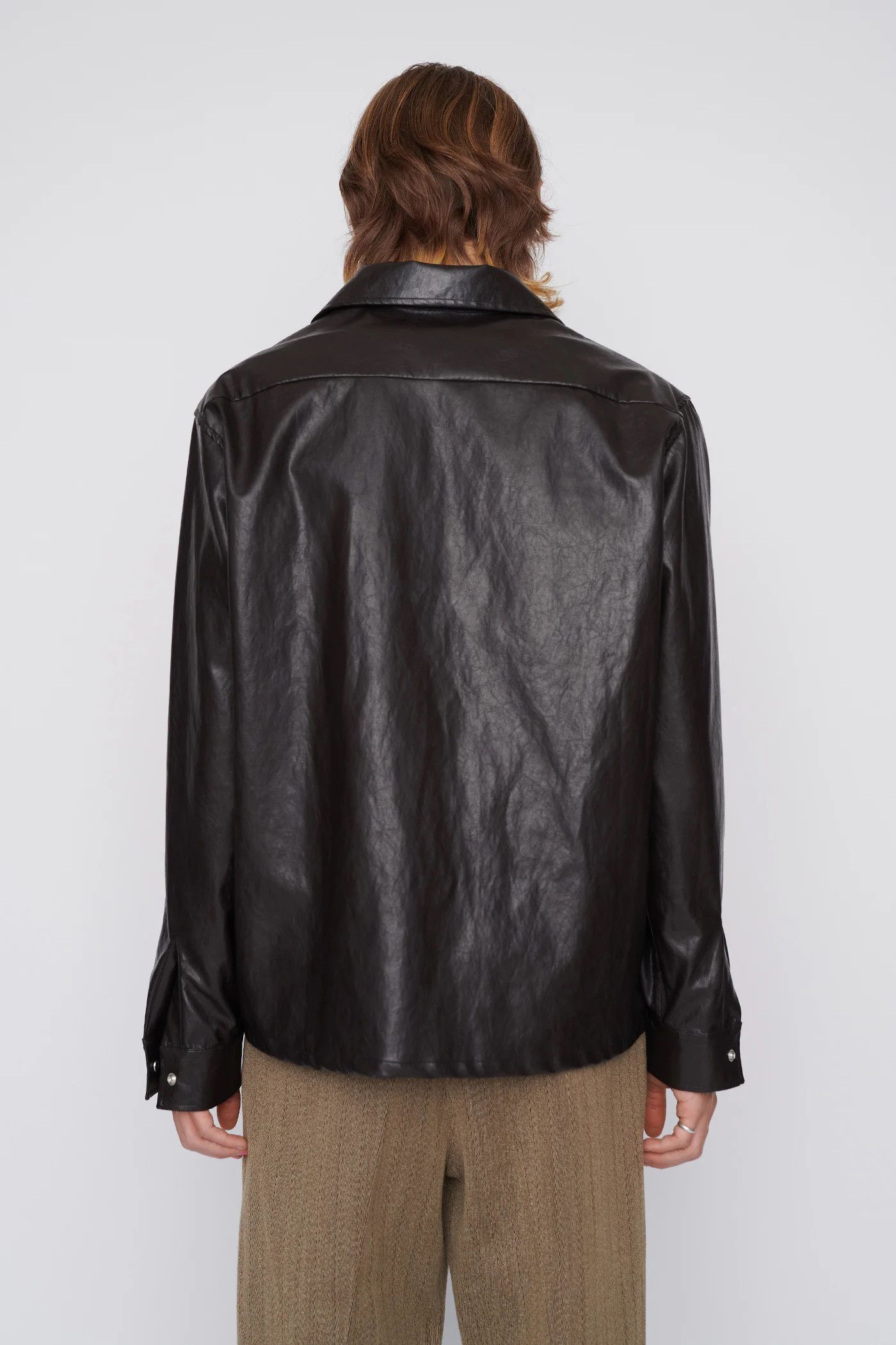 Our Legacy Our Legacy Brown Fake Leather Shirt Size US S / EU 44-46 / 1 - 5 Thumbnail