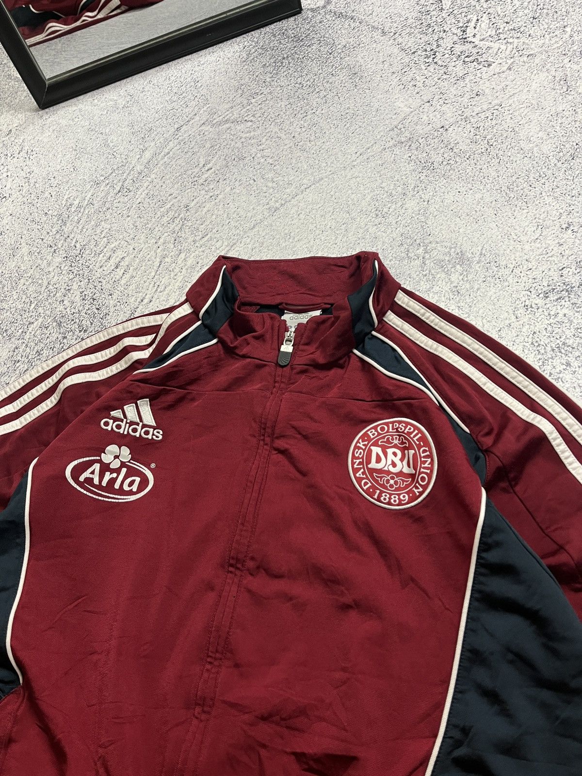 Adidas × Vintage Vintage Adidas Denmark Football Jacket Soccer Track Top Rare Size US XL / EU 56 / 4 - 8 Thumbnail