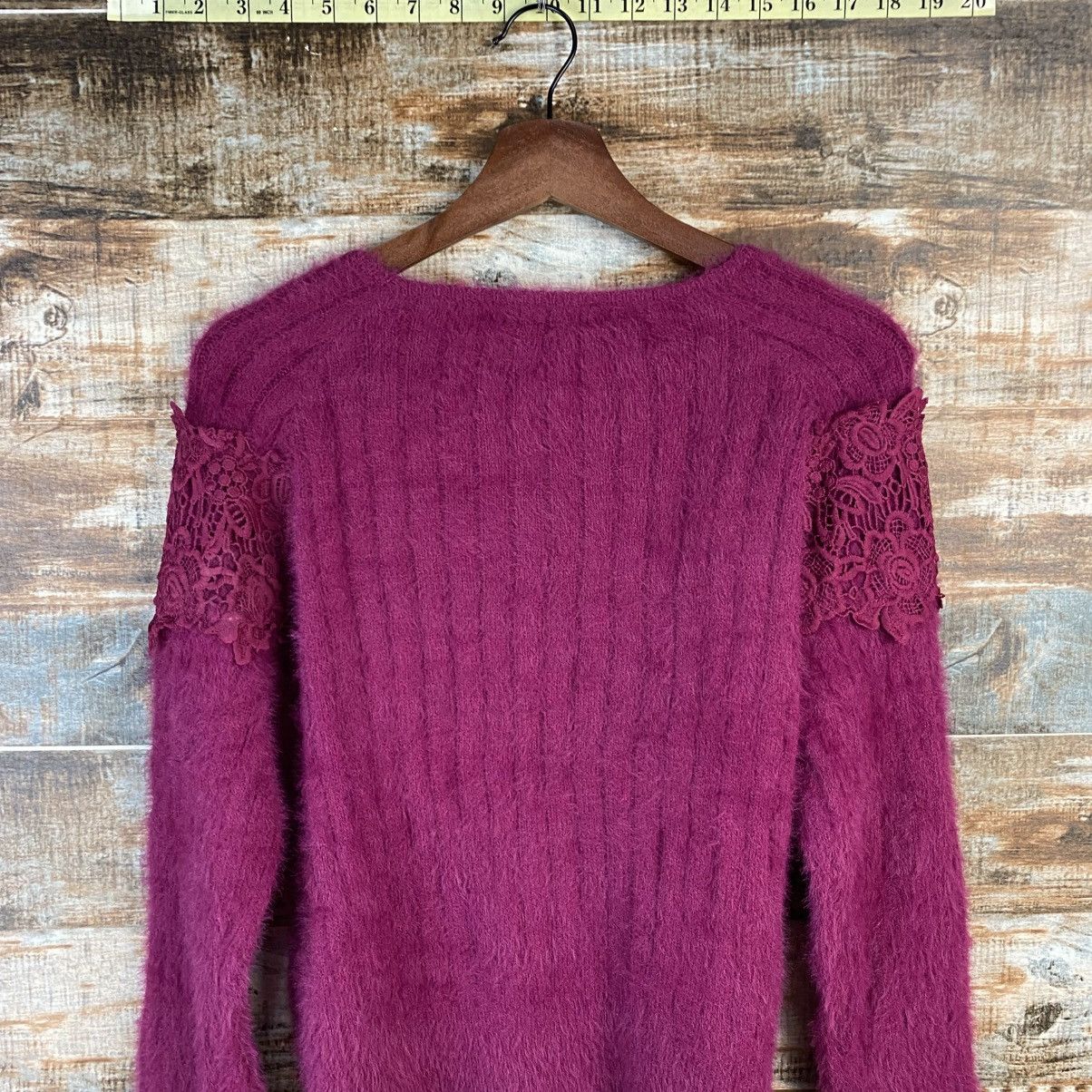 Japanese Brand DL A.G Plus Purple fur shaggy Knitwear #C1065 Size S / US 4 / IT 40 - 14 Thumbnail