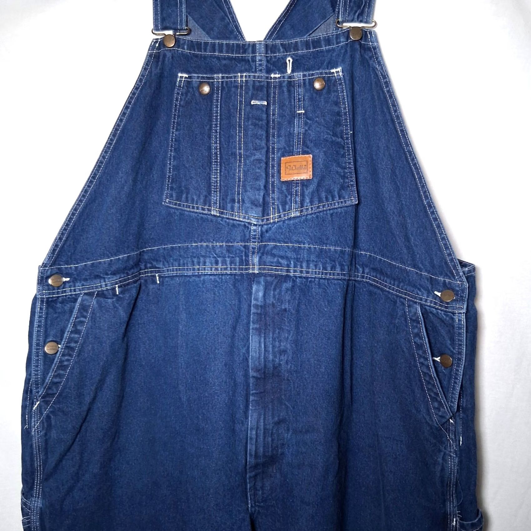 Walls Walls Workwear Overalls Men 52x31 Blue Jean Denim Carpenter Work Bibs Dark Wash Size US 36 / EU 52 - 2 Thumbnail