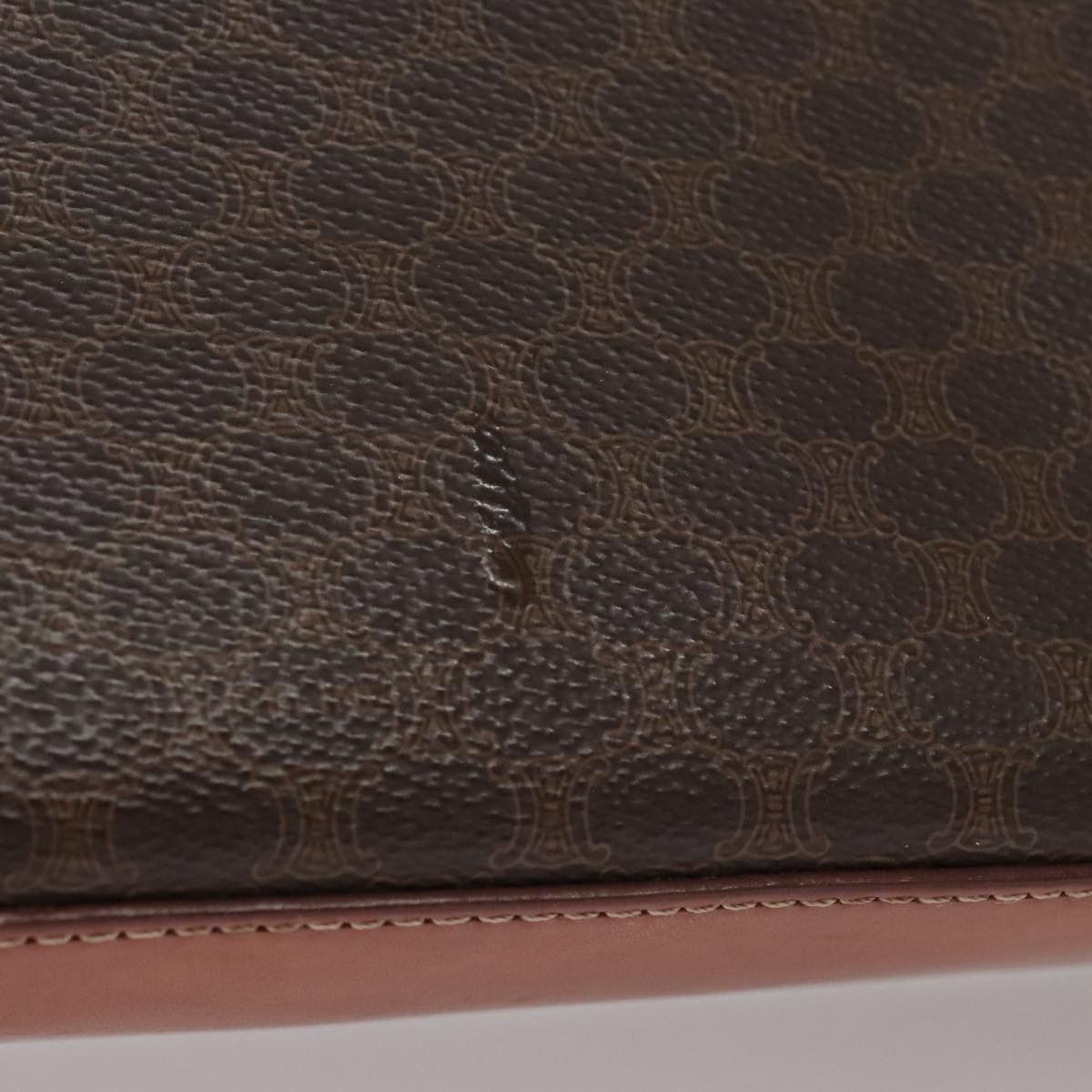 Celine CELINE Macadam Canvas Hand Bag Pvc Leather Brown Size ONE SIZE - 3 Thumbnail