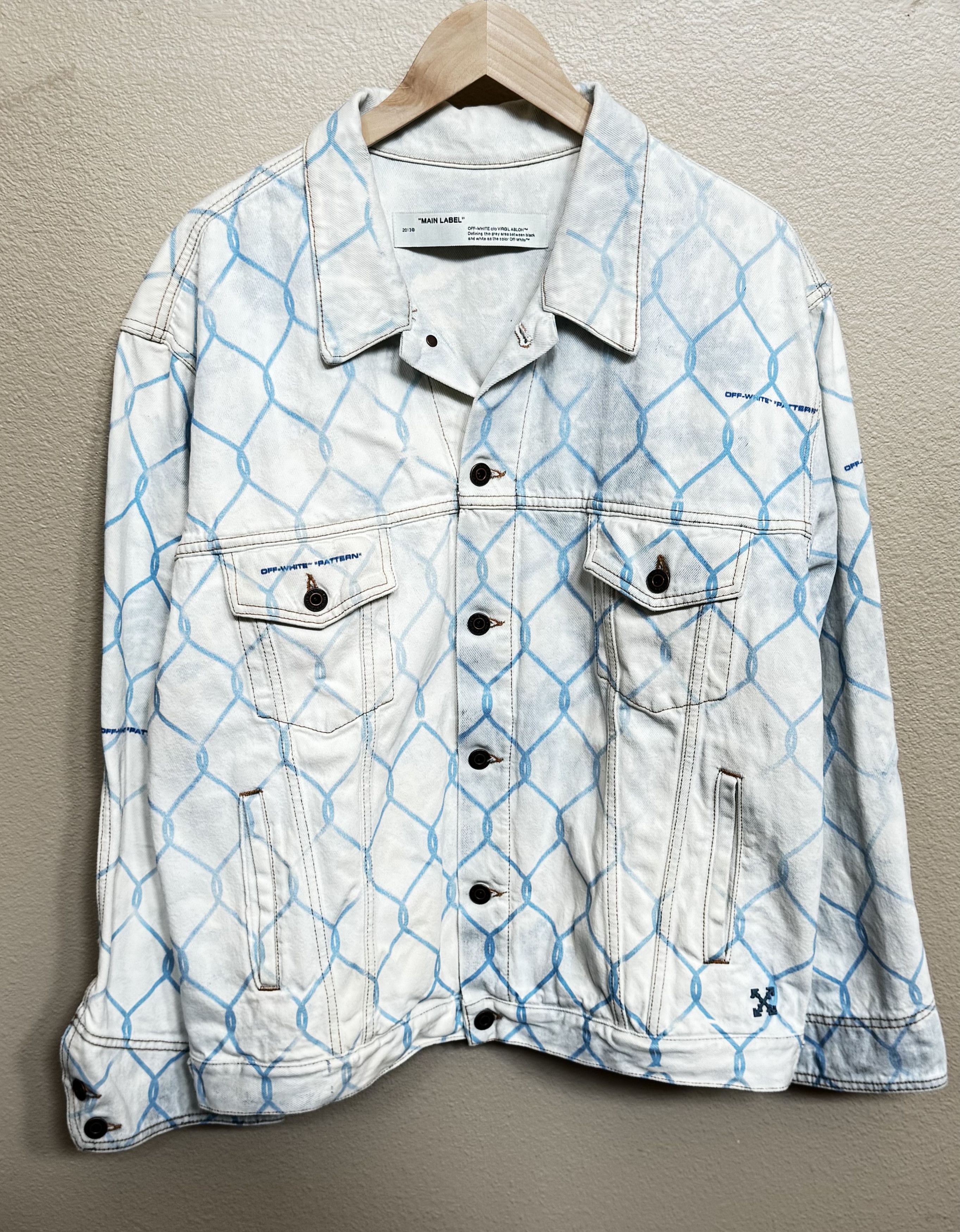 Off-White Off-White Oversized Chain Link Fence Denim Jacket Size M Size US M / EU 48-50 / 2 - 1 Thumbnail