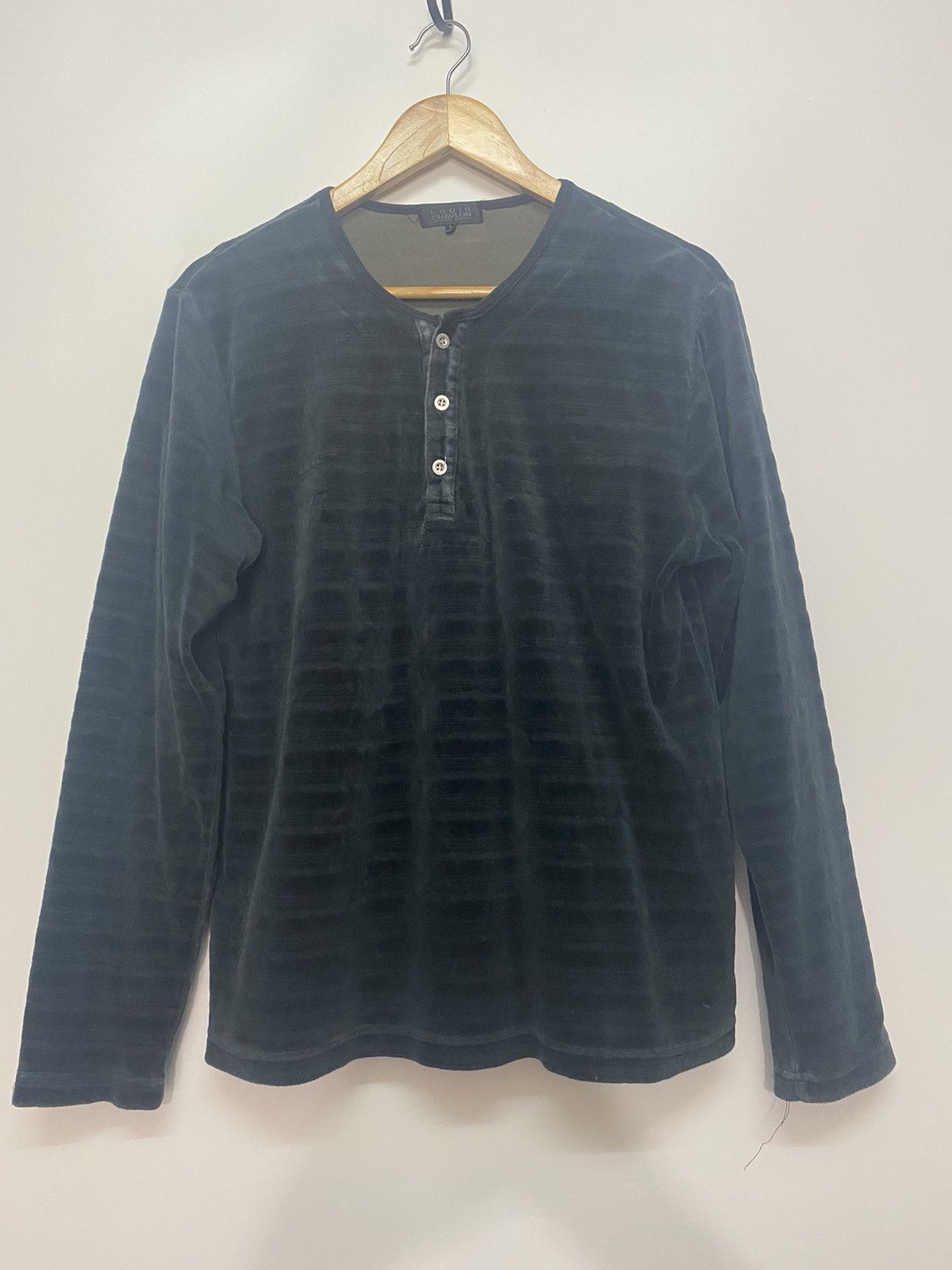 Designer × Japanese Brand Louis Chavlon Long Sleeve Velvet Striped Shirts Sweater Size US L / EU 52-54 / 3 - 1 Thumbnail