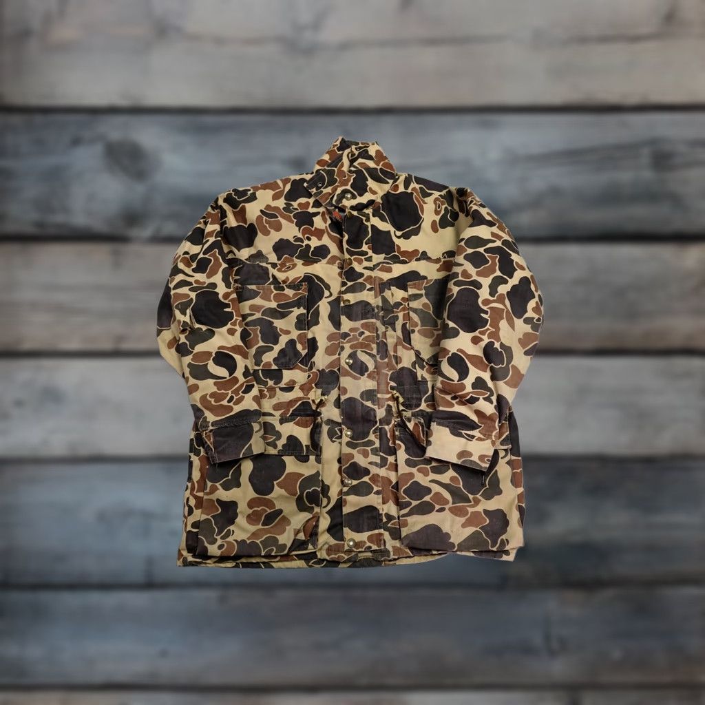 Vintage VINTAGE 10X Jacket Camouflage Brown Mid-Length Full Zip Pockets Outdoor Hunting Men M Black? Size US M / EU 48-50 / 2 - 1 Thumbnail
