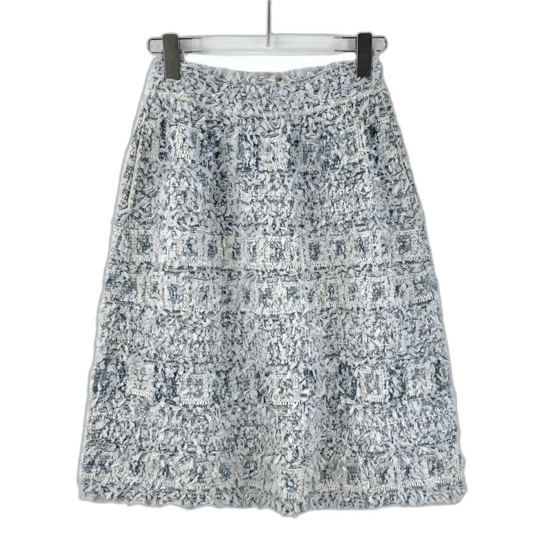 Chanel Chanel Blue Cotton Floral Tweed Skirt Size 34" / US 12 / IT 48 - 1 Thumbnail