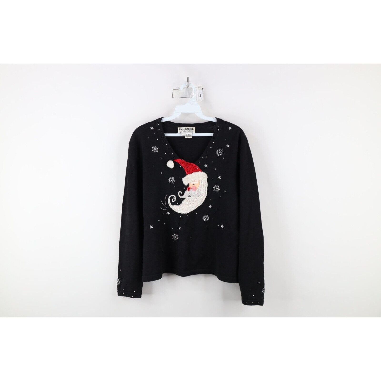 Vintage Vintage 90s Streetwear Christmas Santa Claus Moon Sweater Size L / US 10 / IT 46 - 1 Thumbnail