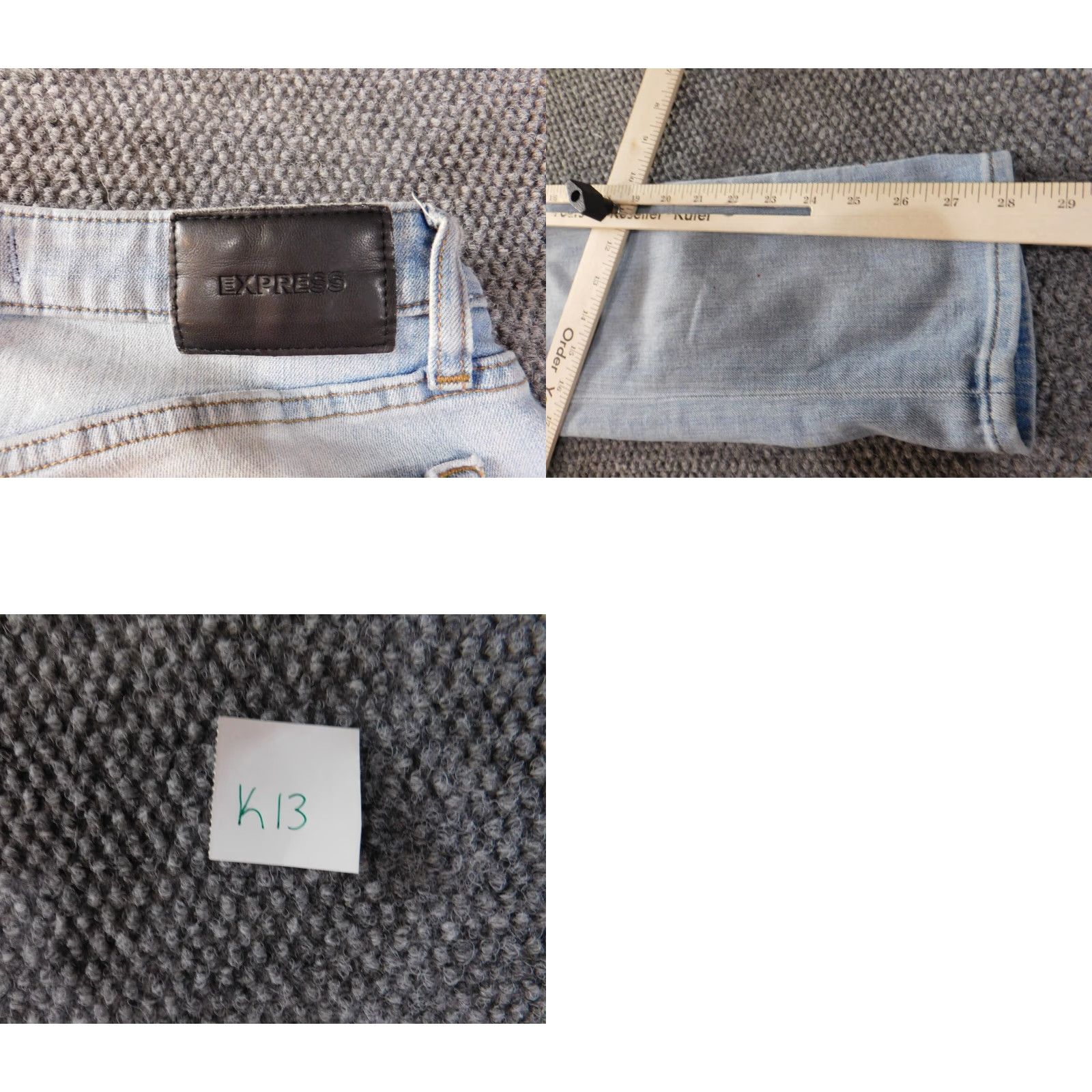 Express Express Jeans Slim Straight Mens 29x28 Blue Regular Stretch Denim City 90s? (no) Size US 29 - 9 Thumbnail