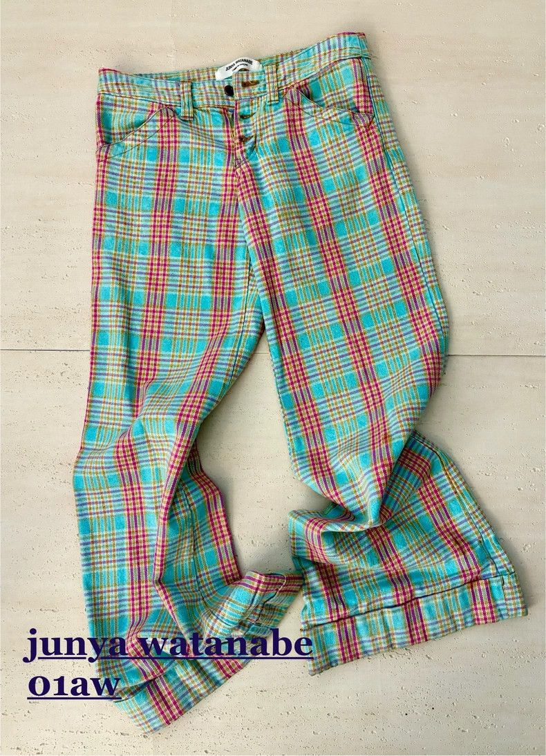 Junya Watanabe Junya Watanabe Plaid Wool Flared Pants Size 30" / US 8 / IT 44 - 1 Thumbnail