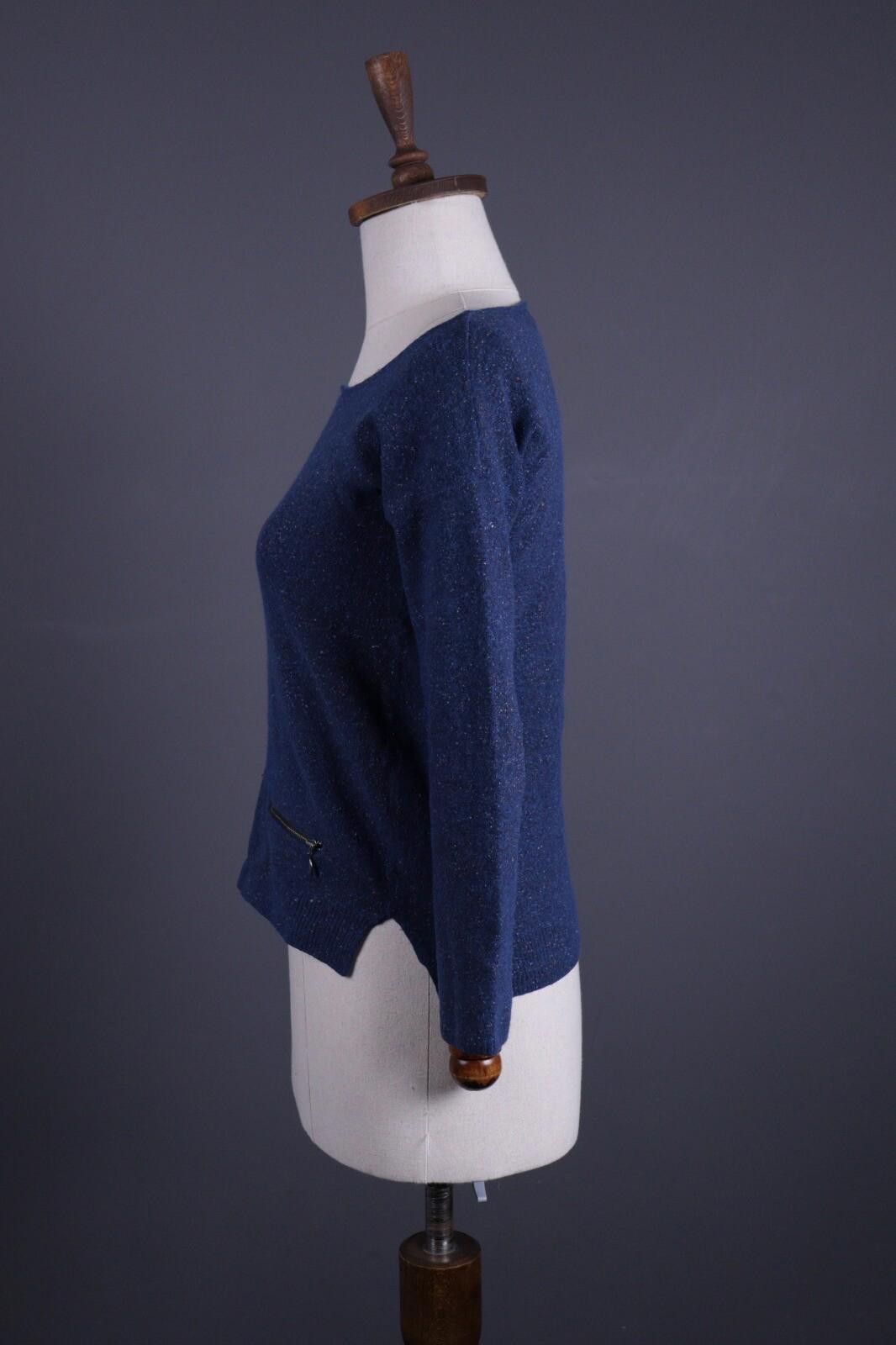 Designer Toast Rare Blue Merino Wool Silk Knit Sweater Size XS Size XS / US 0-2 / IT 36-38 - 6 Thumbnail