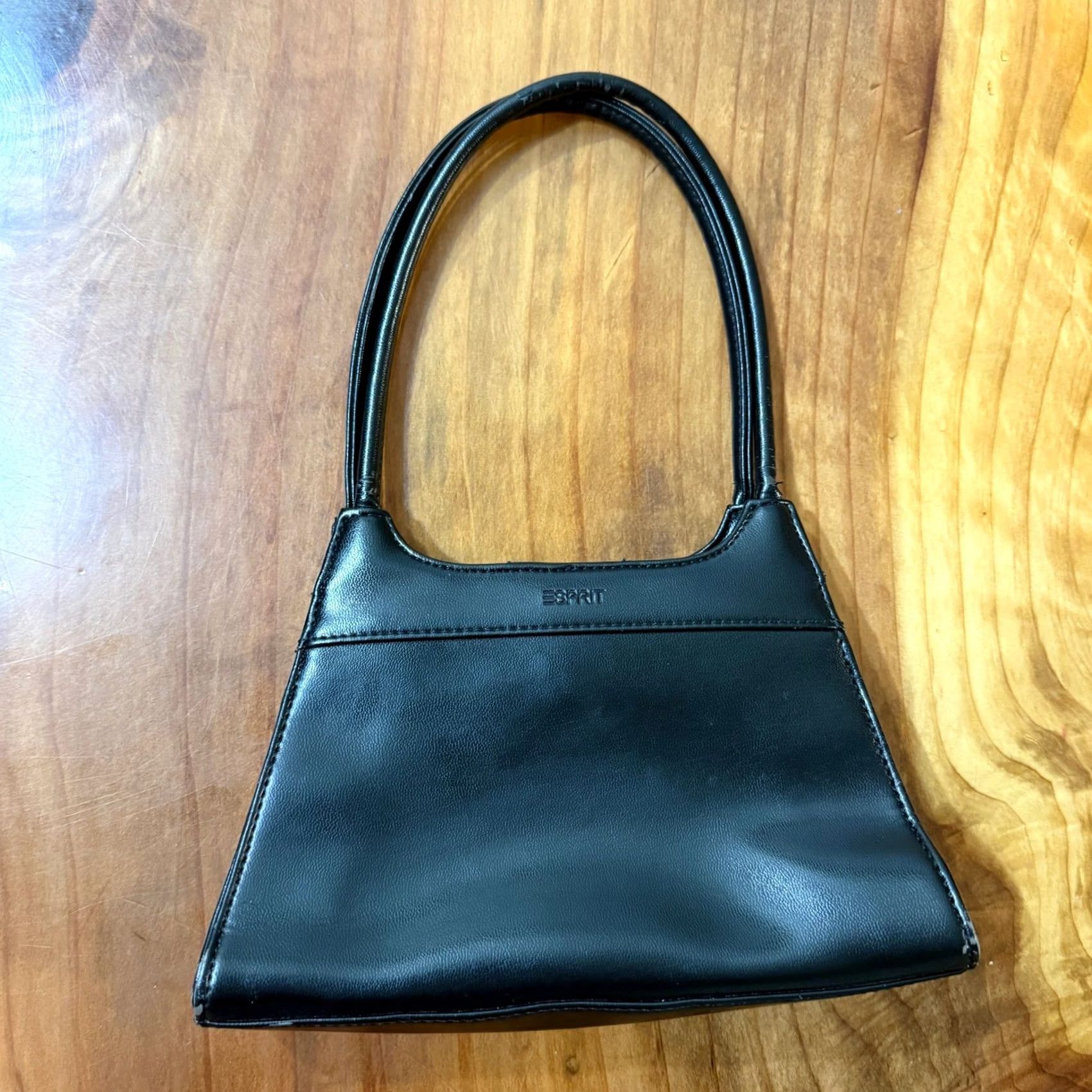 Esprit VINTAGE Esprit Shoulder Bag Crescent Black Solid Small Womens 1990s 2000s Purse Purse Bag Size ONE SIZE - 2 Thumbnail