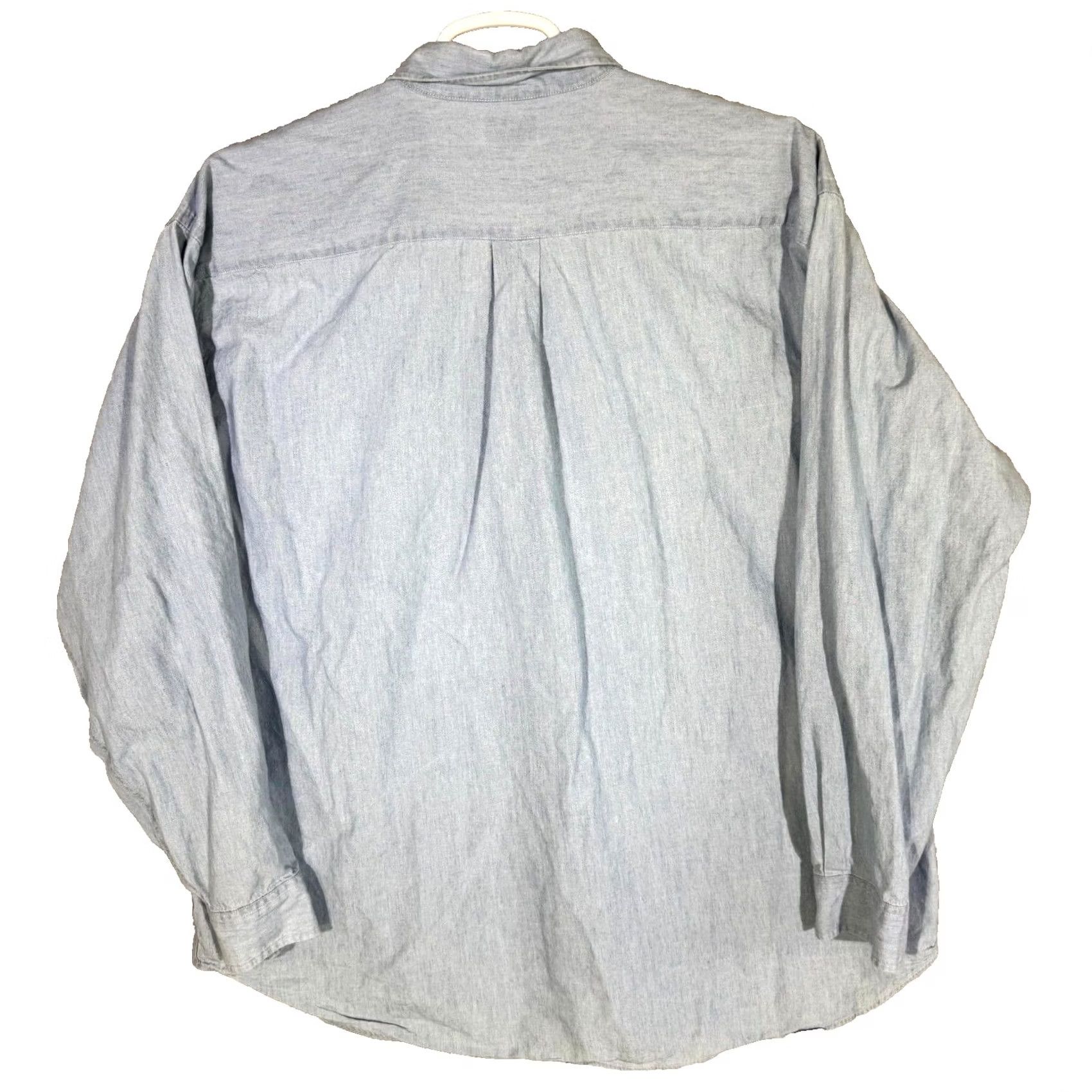 Vintage G.H. Bass & Co. Men’s Long Sleeve Button-Down Shirt XL Gray 100% Cotton Casual Button-Up Shirt XL Gray Mens Size US XL / EU 56 / 4 - 2 Thumbnail