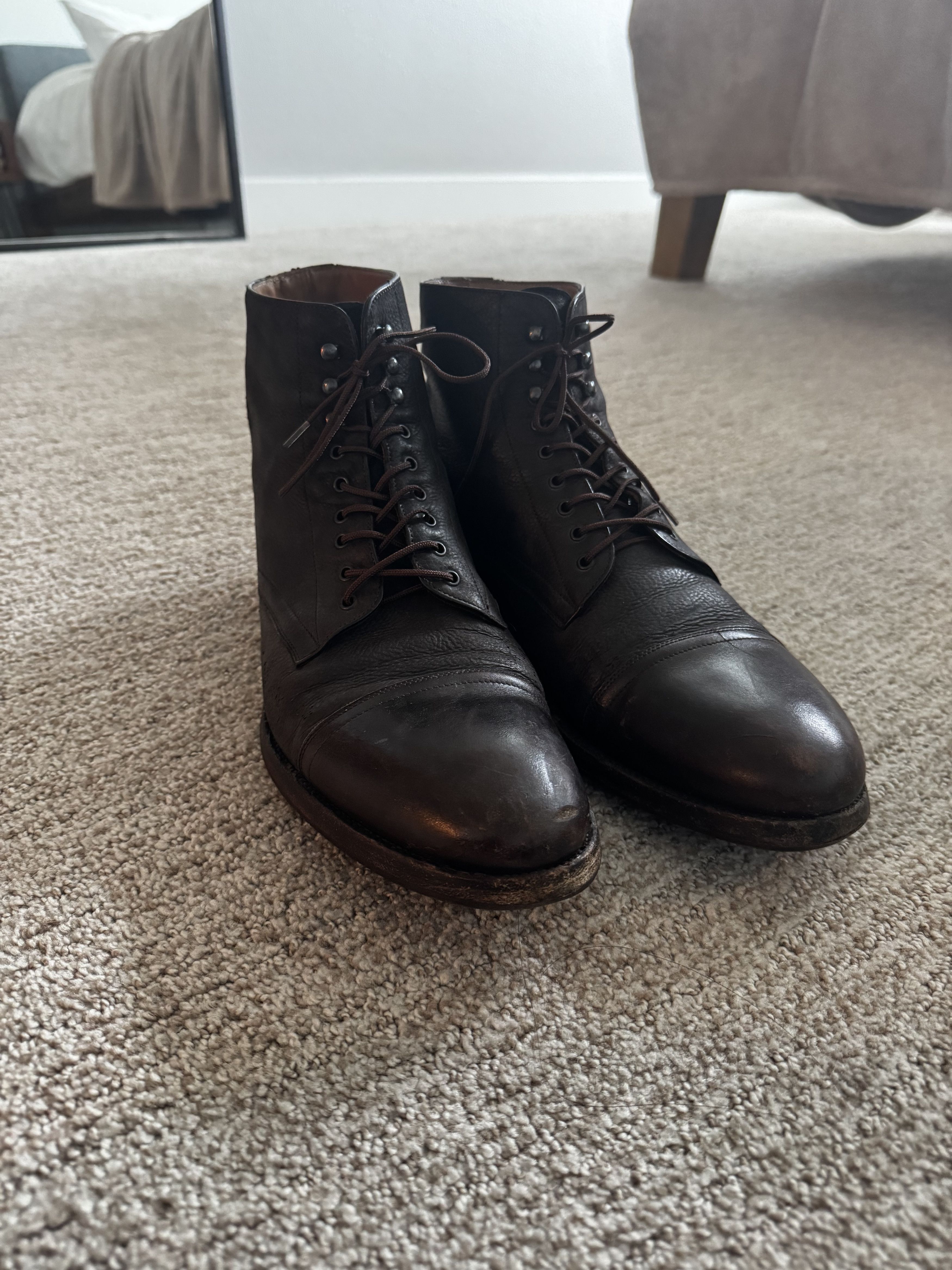 Giorgio Armani Vintage Giorgio Armani Leather Boots Mens Size 10.5 Size US 10.5 / EU 43-44 - 1 Thumbnail