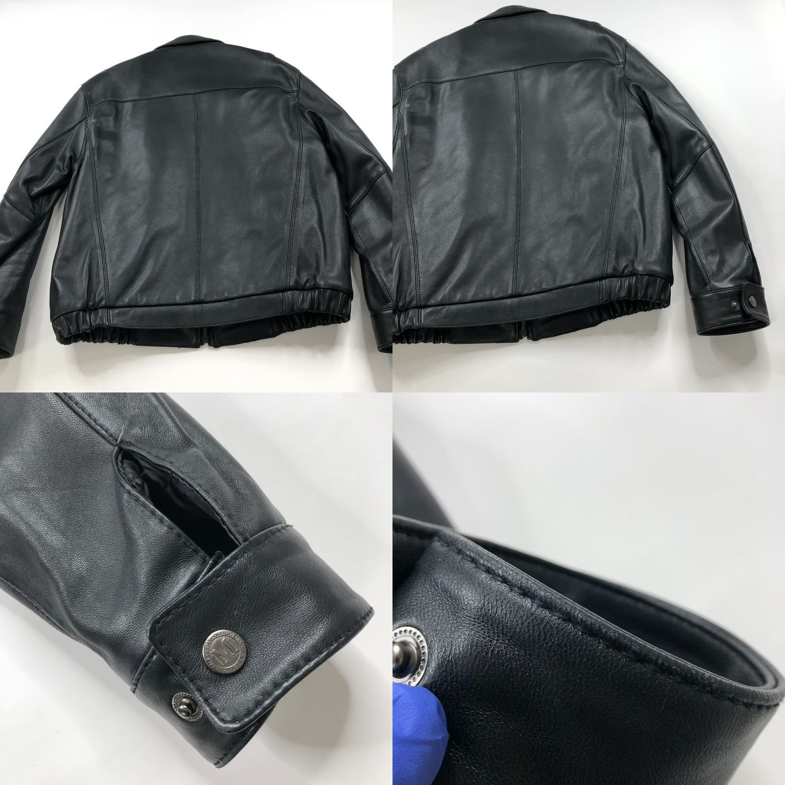 Andrew Marc Andrew Marc New York MED Leather Mens Jacket Black Zip Collared Bomber Vintage VTG 100% Leather Mid-Length Size US M / EU 48-50 / 2 - 8 Thumbnail