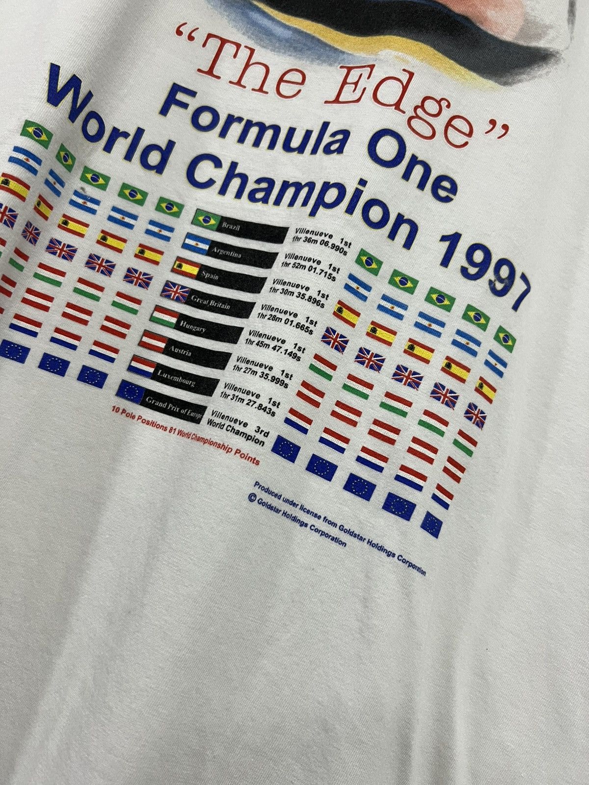 Vintage Vintage 90s Jacques Villeneuve ‘The Edge’ Formula One Champion Tshirt Size US L / EU 52-54 / 3 - 3 Thumbnail