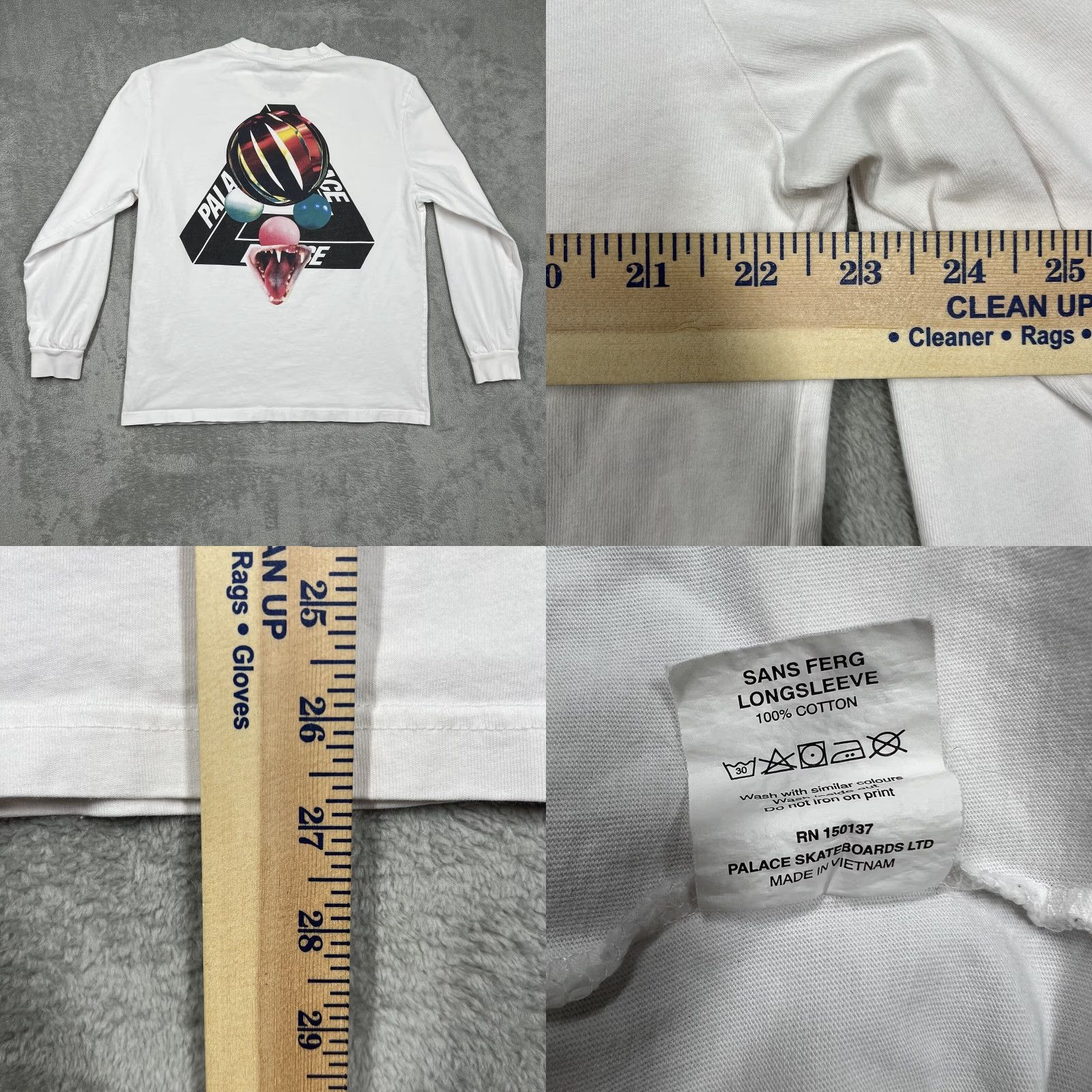 Palace Palace Skateboards White Long Sleeve T-Shirt SS18 Snake Logo Crew Neck Men XL Shirt Size US XL / EU 56 / 4 - 8 Thumbnail