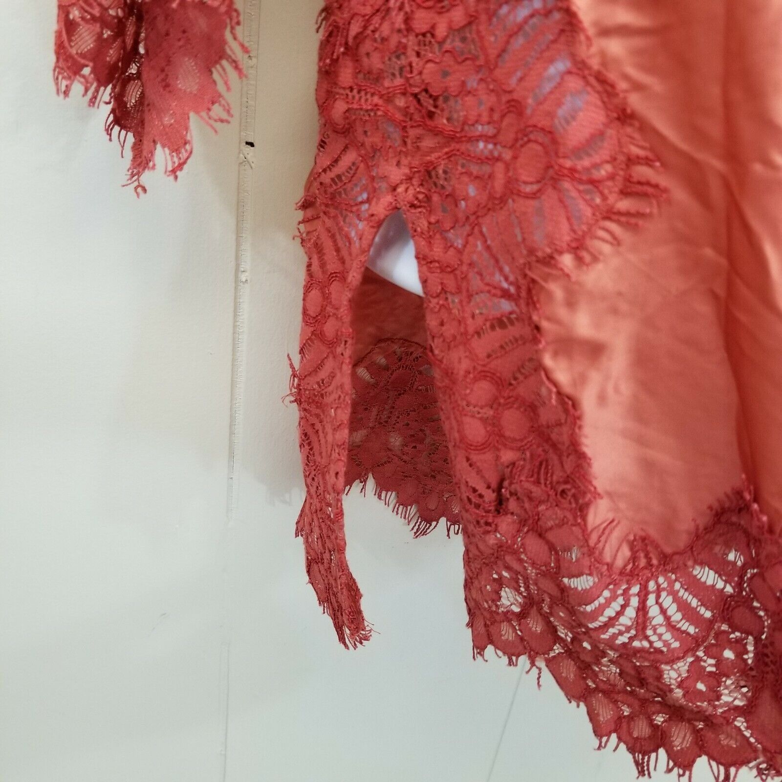 Anthropologie Anthro Moulinette Souers XS Shirt Top Blouse Orange Red Lace Size XS / US 0-2 / IT 36-38 - 4 Thumbnail