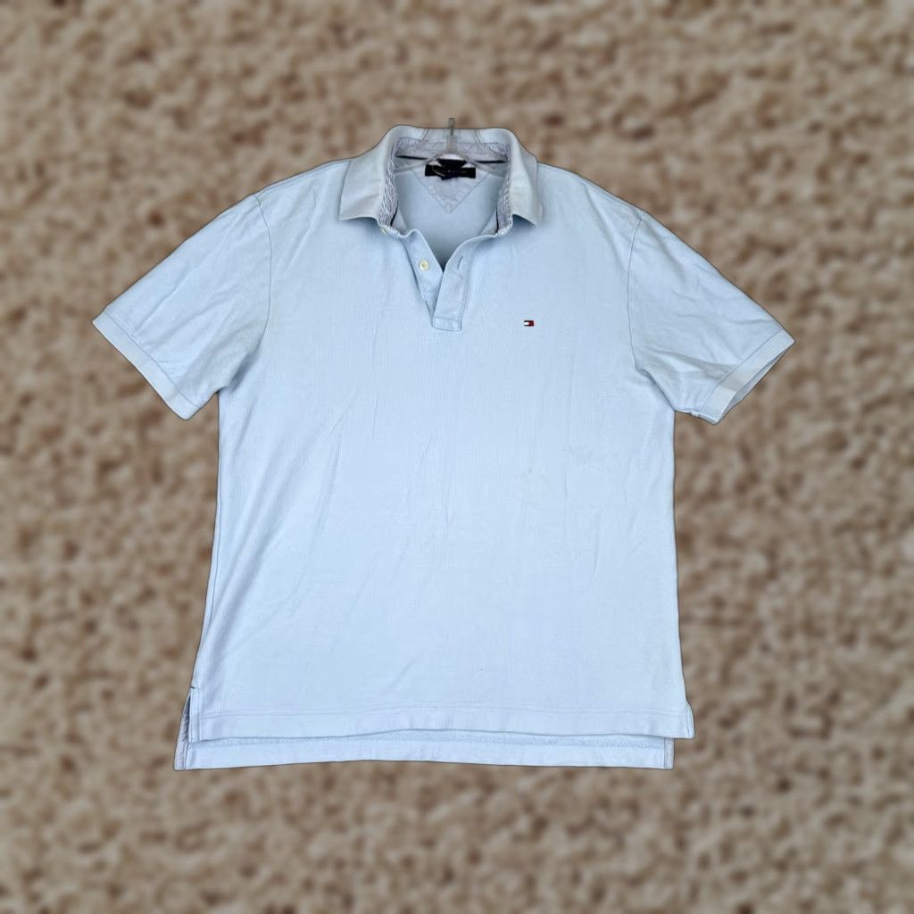 Tommy Hilfiger Tommy Hilfiger Polo Shirt Men L Blue 100% Cotton Short Sleeve Slim Fit Regular Size Polo Size US L / EU 52-54 / 3 - 1 Thumbnail