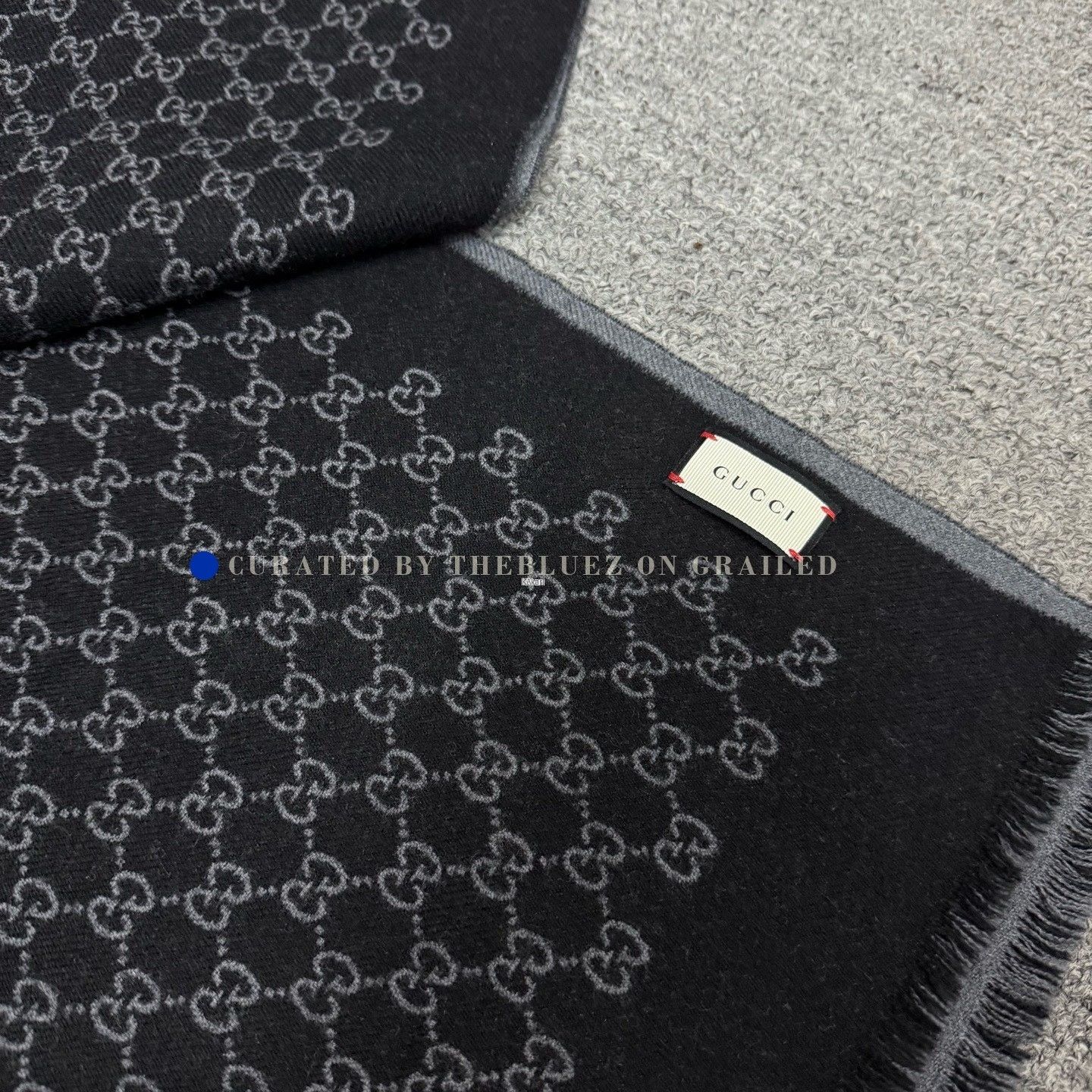 Gucci Gucci Dark Gray Wool Scarf Size ONE SIZE - 3 Thumbnail