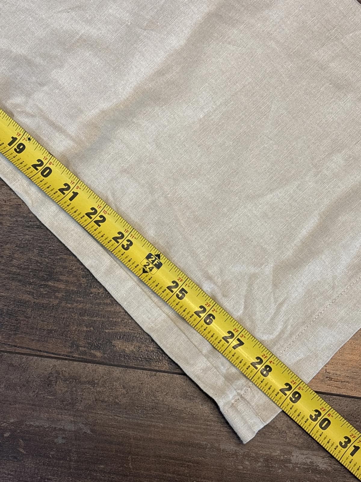 Other Ellen Tracy Beige Wide Leg Linen Pants with Drawstring Waist Size 32" / US 10 / IT 46 - 8 Thumbnail
