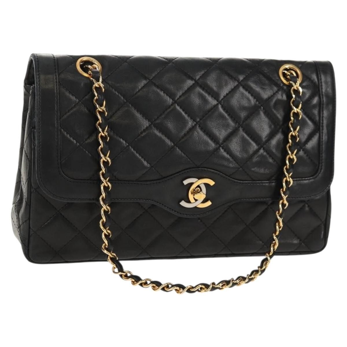 Chanel Chanel Vintage Two Tone CC Flap Bag Quilted Lambskin Size ONE SIZE - 1 Thumbnail