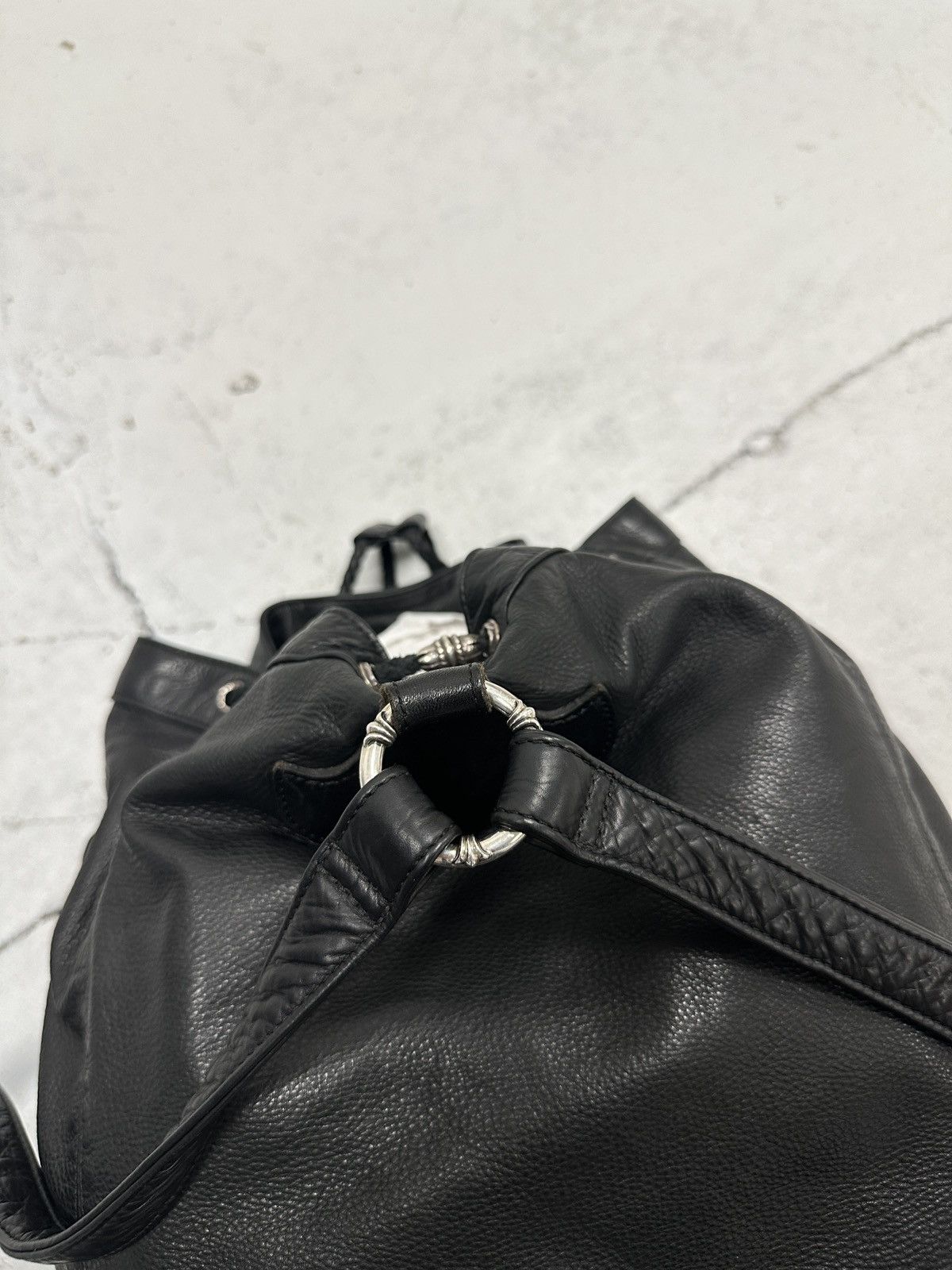 Chrome Hearts Chrome Hearts Flooded Leather Patch Drawstring Backpack Size ONE SIZE - 12 Thumbnail