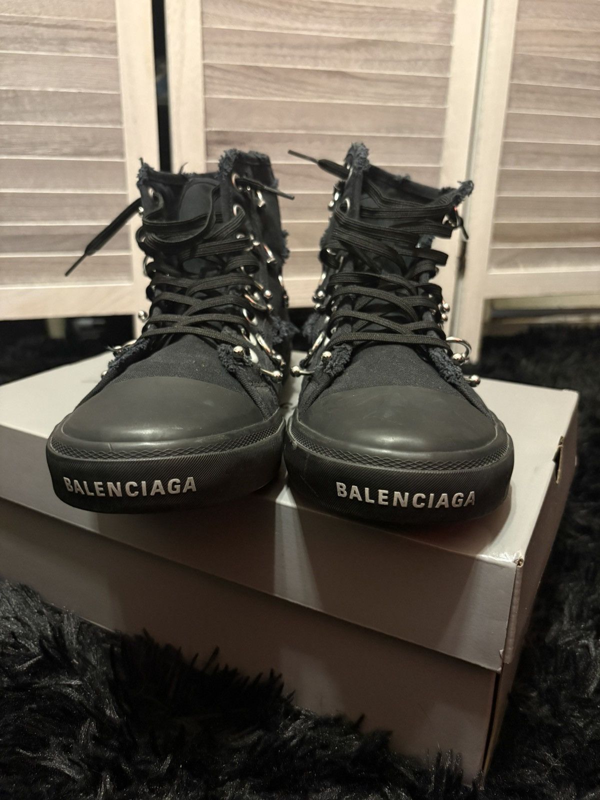 Balenciaga Balenciaga pierced destressed paris high tops + backpack Size US 10 / EU 43 - 5 Thumbnail