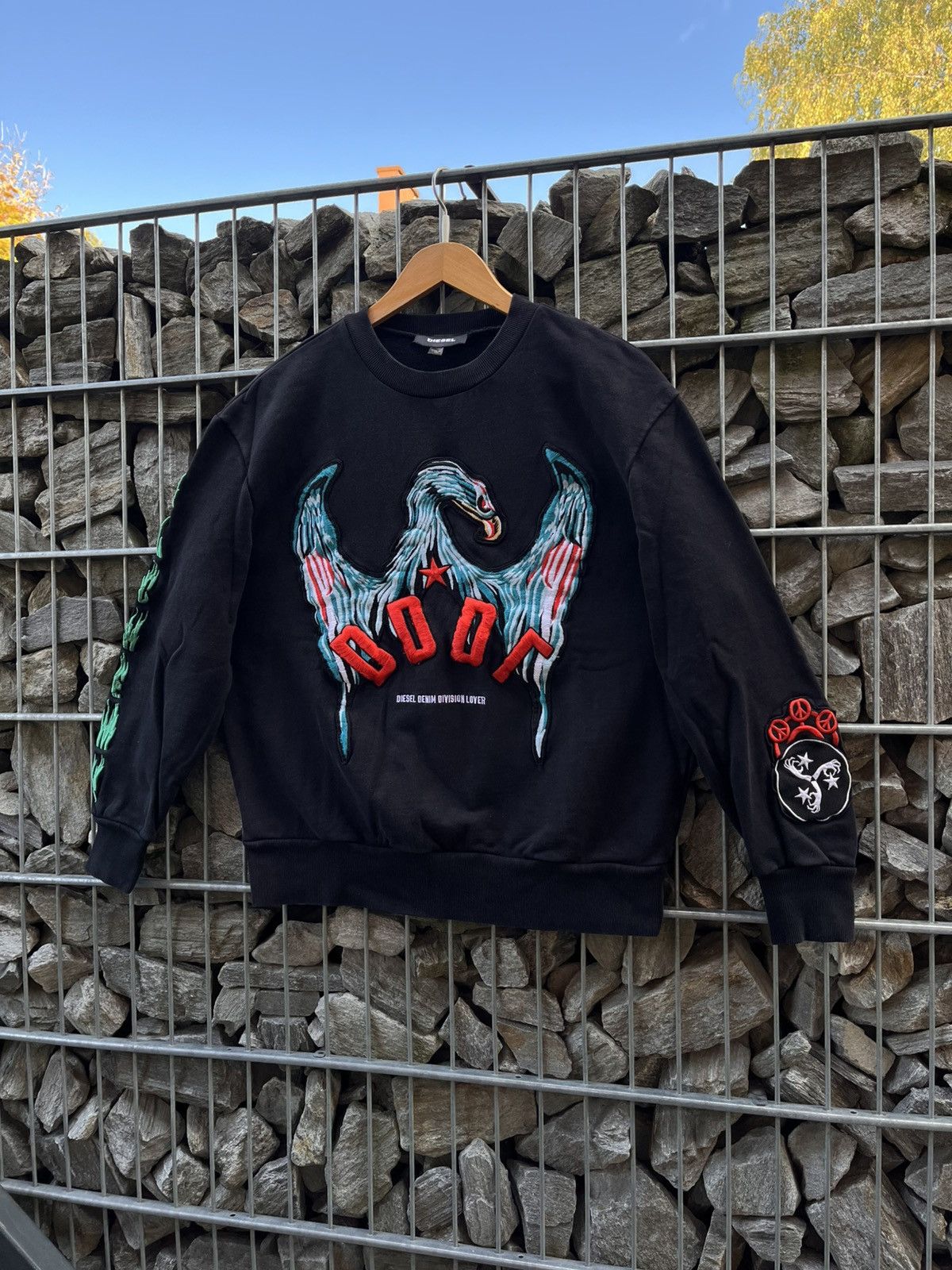 Diesel Diesel Eagle Rare Embroidered Sweatshirt Logo Y2k Size US M / EU 48-50 / 2 - 2 Thumbnail