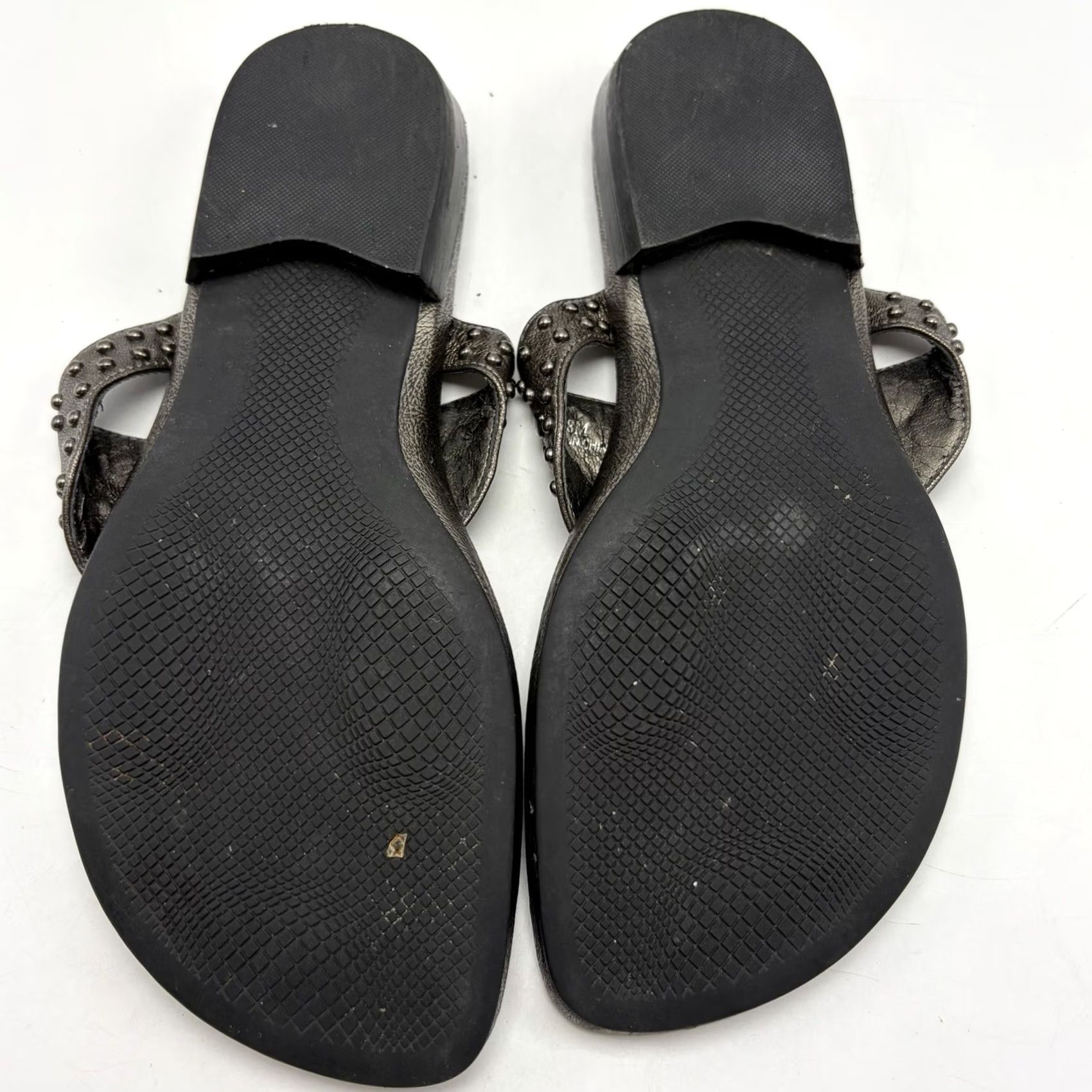 Vintage Linea Paolo Slide Womens Blue Sandals Leather Slip Metallic Studded Casual Read Size US 8 / IT 38 - 4 Thumbnail
