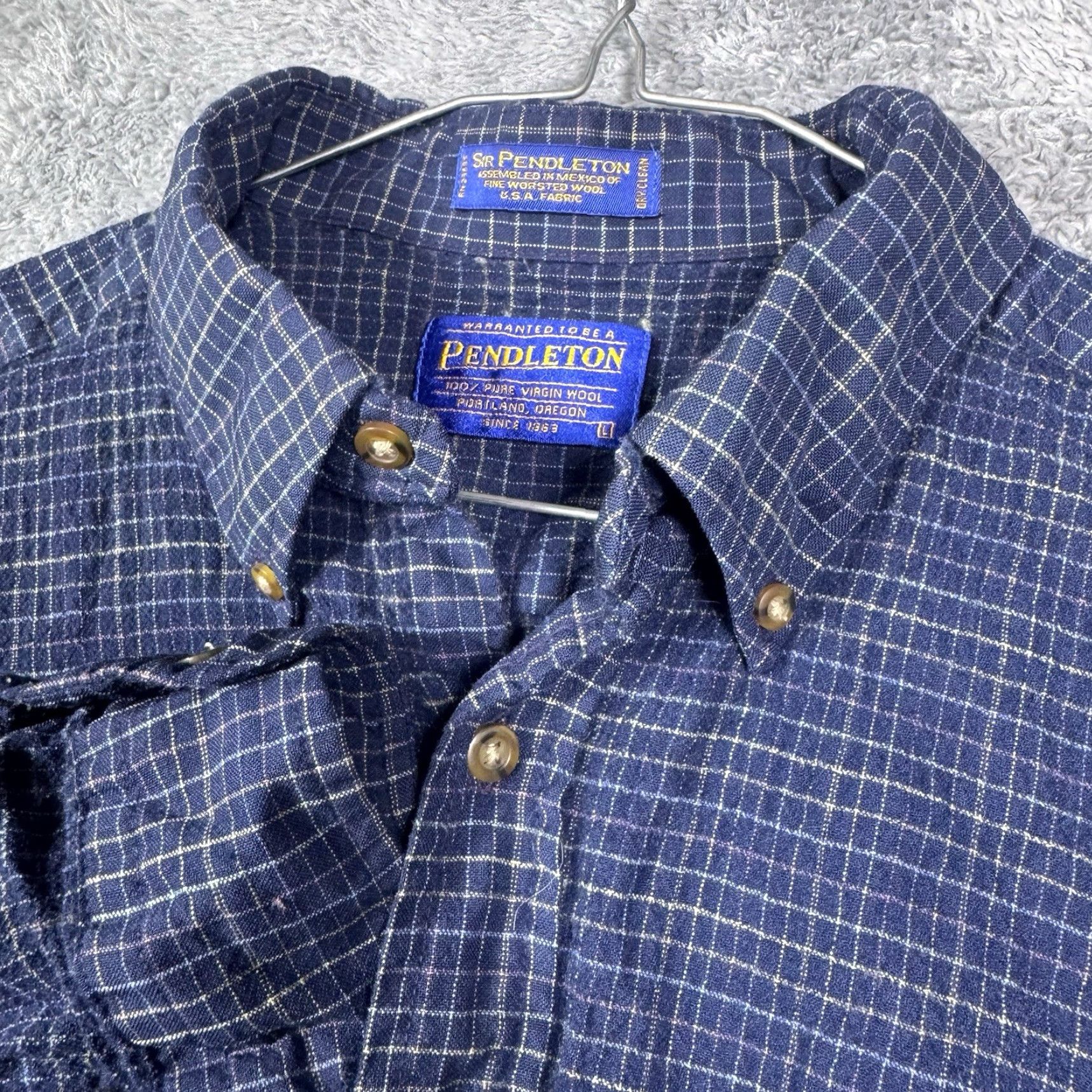 Pendleton VINTAGE Pendleton Sir Pendleton Shirt Mens L 100% Pure Virgin Wool Windowpane USA Board Shirt Mens L Wool Windowpane USA Board Pendleton Sir Pendleton Size US L / EU 52-54 / 3 - 2 Thumbnail