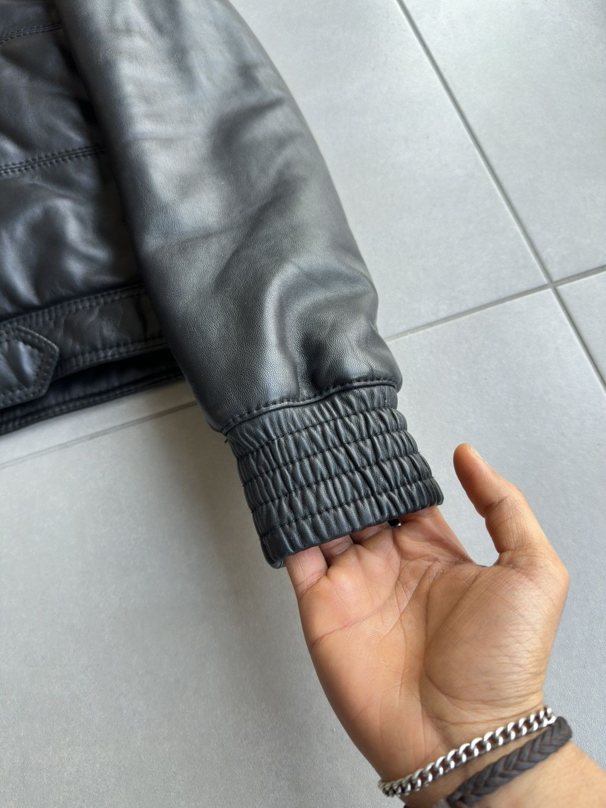 Dior × Hedi Slimane Dior Homme AW04 “VOTC” fur hooded leather jacket Size US M / EU 48-50 / 2 - 7 Thumbnail